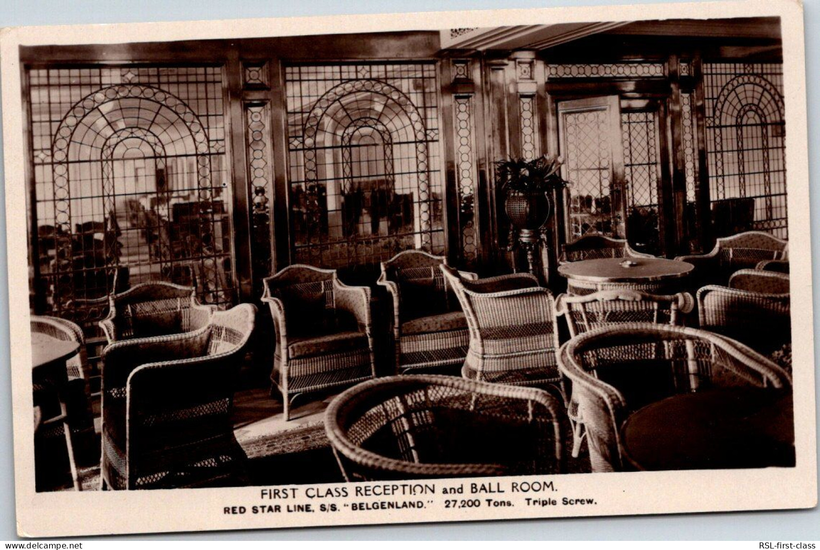 RED STAR LINE : First Class Reception And Ball Room From Series Interior Photos 6 - S/S. Belgenland - Rrrarissimes - Steamers