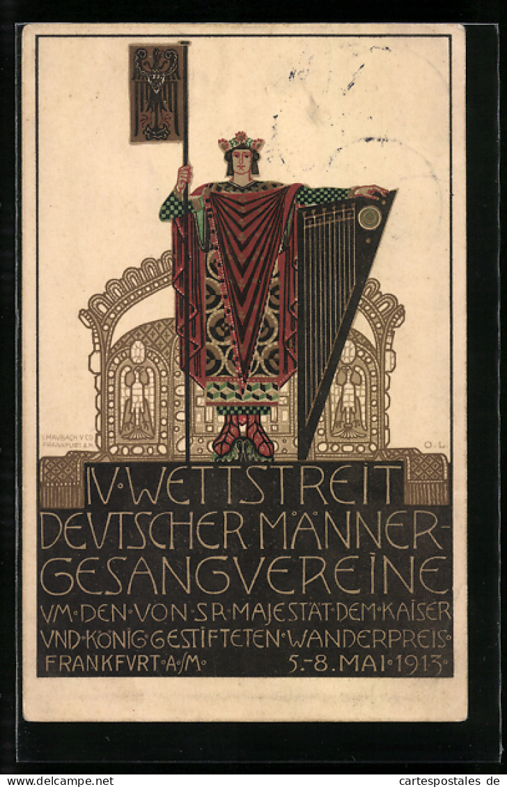 Künstler-AK Frankfurt A. M., IV. Wettstreit Deutscher Männer-Gesangvereine 1913  - Other & Unclassified