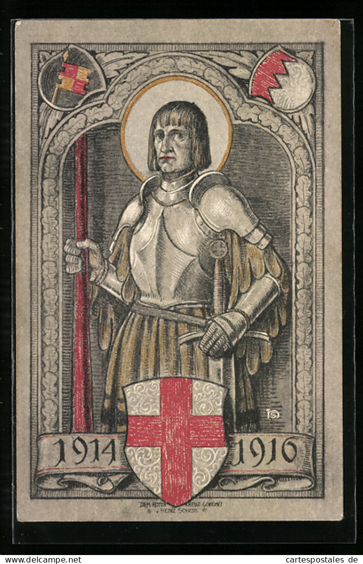 AK Ritter Mit Stab, Rotes Kreuz, 1914-16  - Red Cross