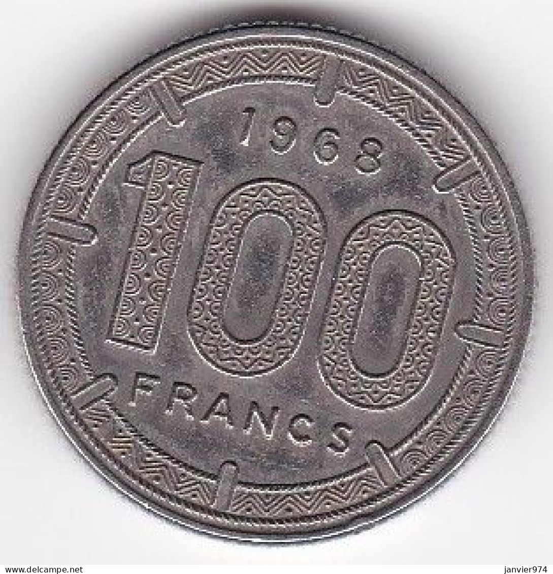 Etats De L'Afrique Equatoriale Banque Centrale. 100 Francs 1968 .en Nickel,  KM# 5 - Autres – Afrique