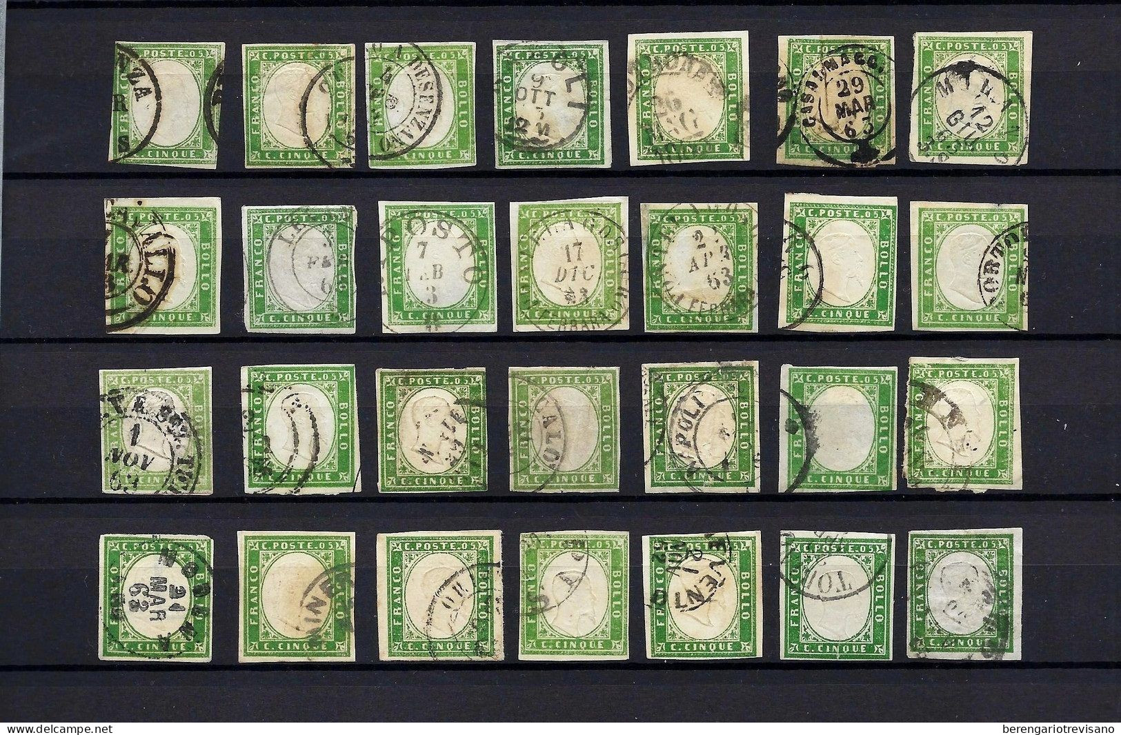 Italy Sardegna 1855 to 1863 stamps lot