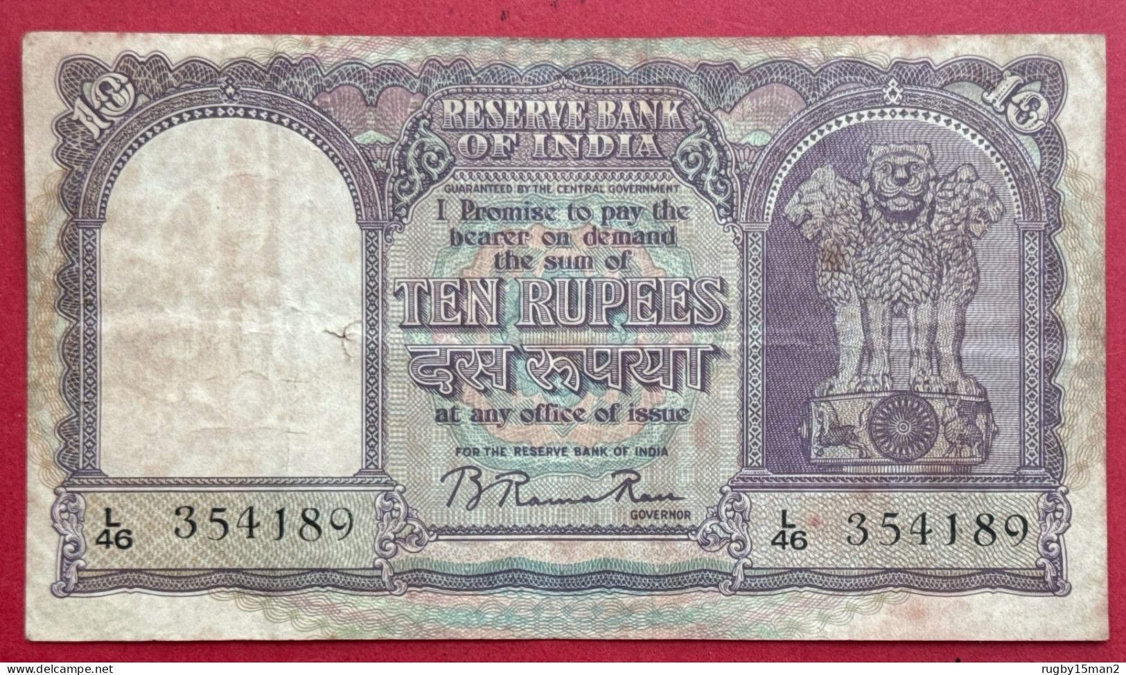 N°63 BILLET DE BANQUE 10 ROUPIES INDE 1949/1957 - Inde