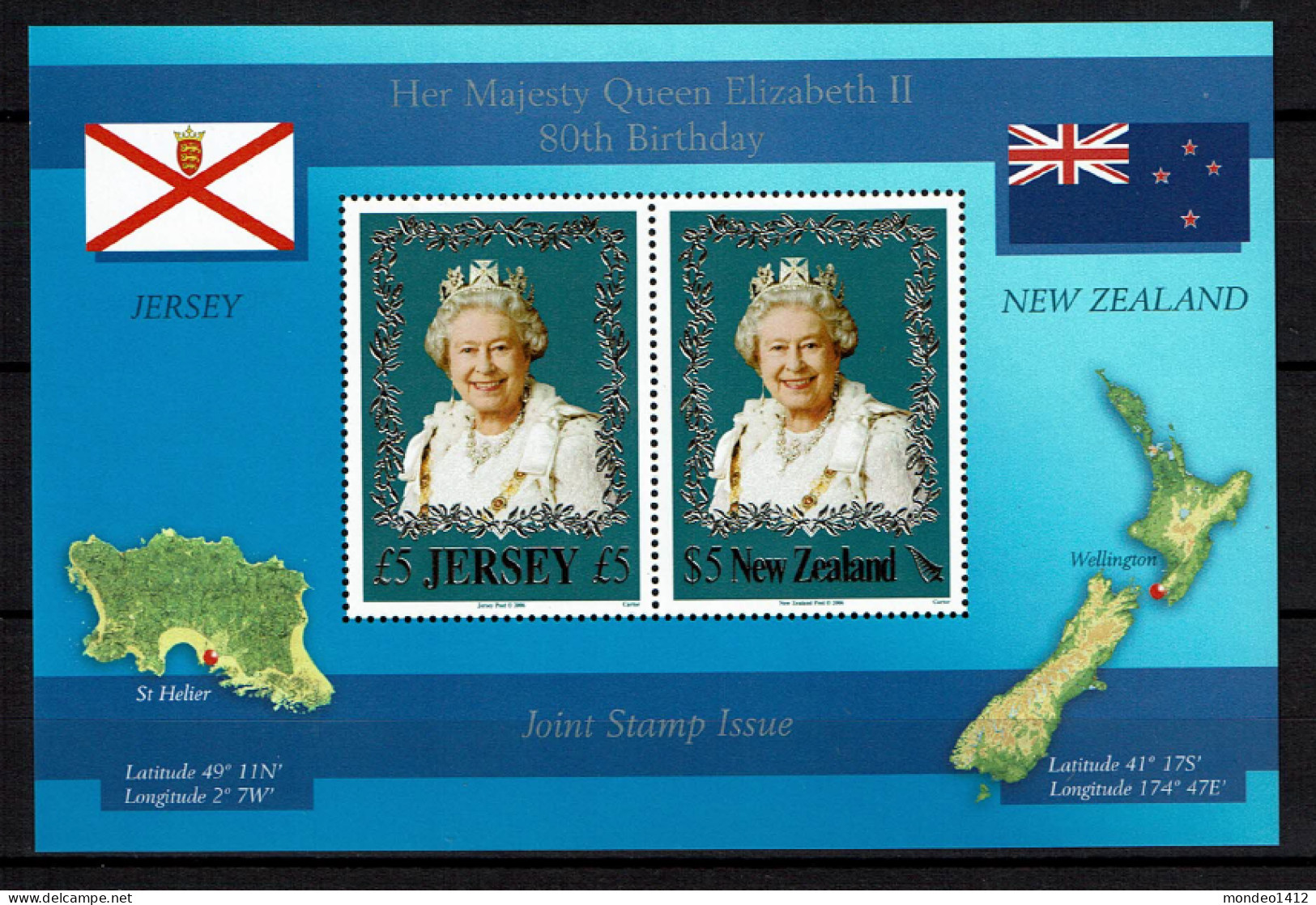 Jersey - 2006 - MNH - Queen Elizabeth,2nd 80th Birthday, Joint Issue With New Zealand - Jersey
