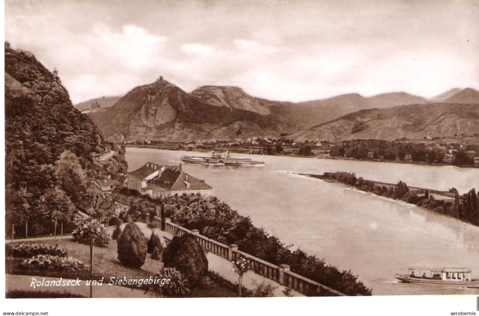 Alte Postkarte ROLANDSECK Und Siebengebirge Mit Rheindampfer - Remagen