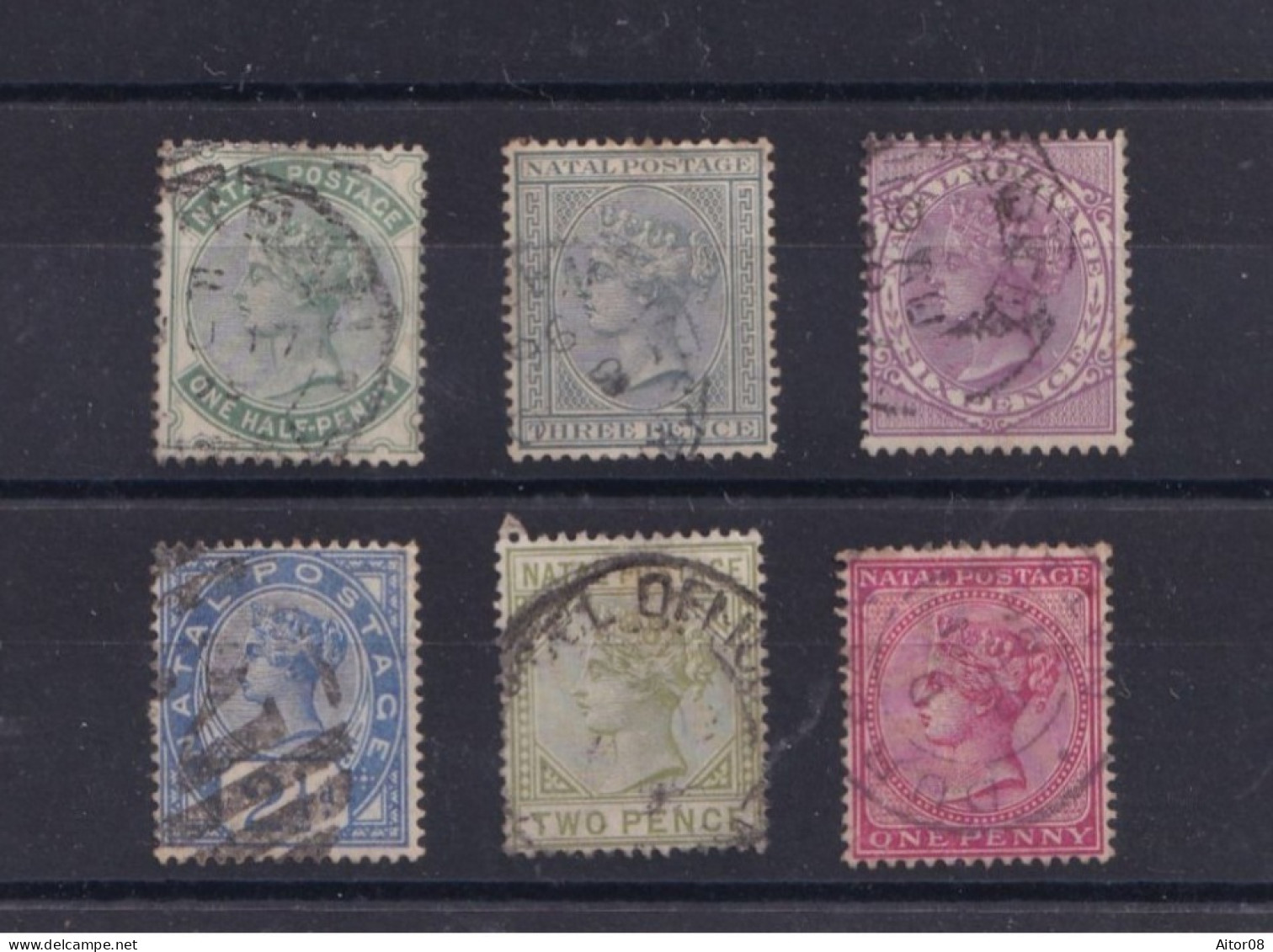 NATAL .LOT DE TIMBRES OBLITERES DE 1870/87. A VOIR DE PRES . BELLE   COTE - Other & Unclassified