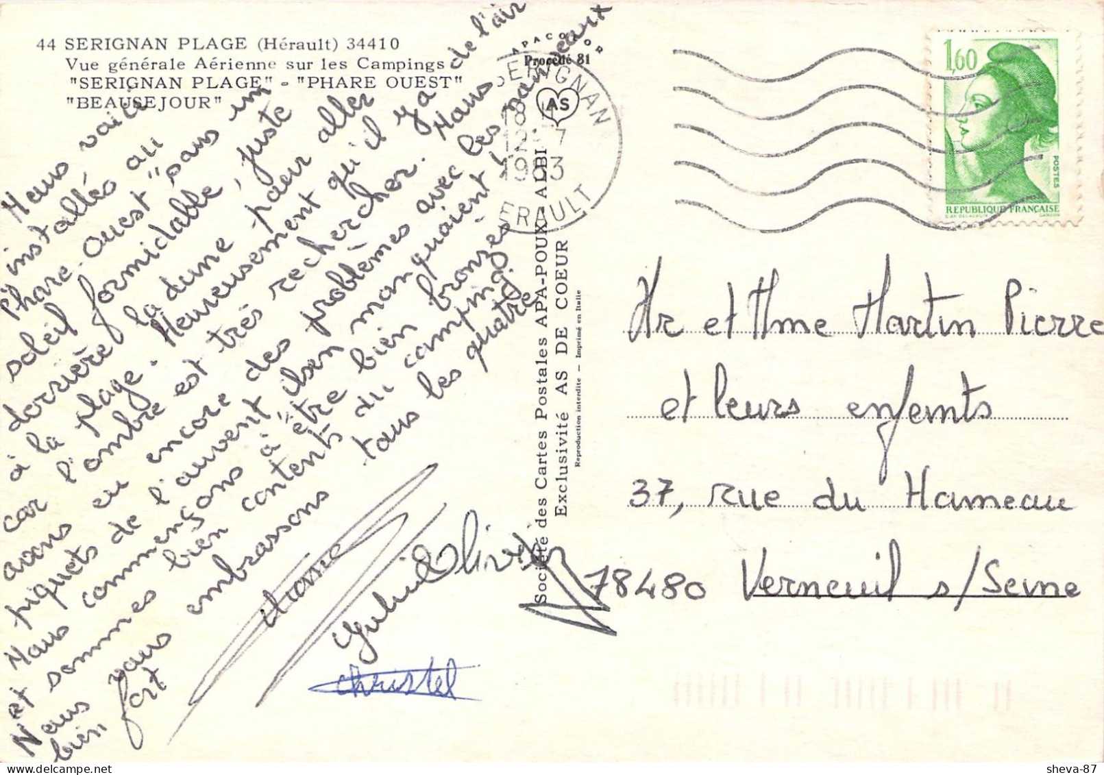 34 - Serignan Plage - Vue Générale Aérienne Sur Les Campings "Serignan Plage", "Phare Ouest", "Beauséjour" - Sonstige & Ohne Zuordnung