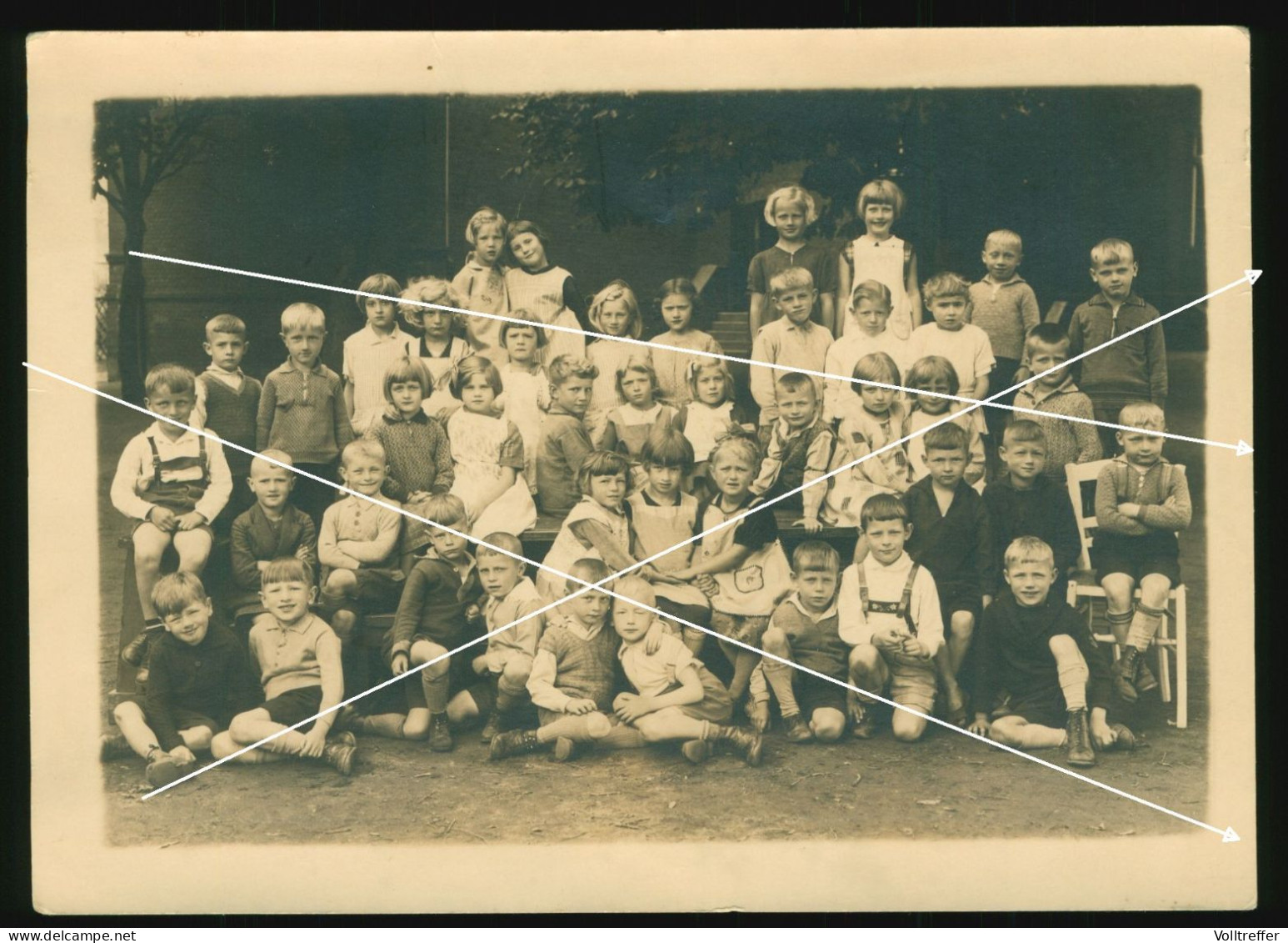 Orig. XL Foto 30er Jahre Schüler Jungen & Mädchen Zusammen, Group Of Sweet School Girls & Boys Together, School Class - Anonymous Persons
