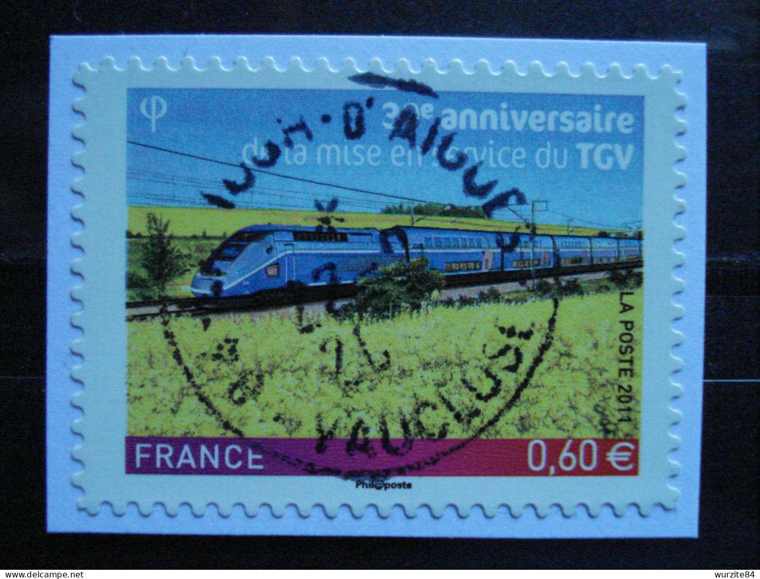 603 Timbre Oblitéré ****** Avec Cachet Rond   Le TGV      Année  2011 - Used Stamps