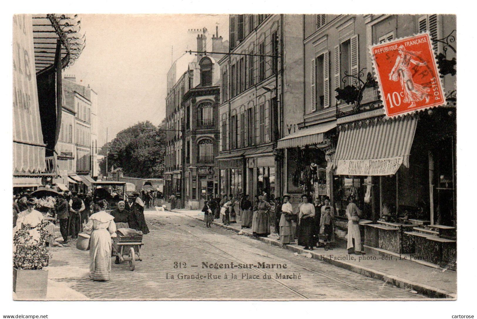 94  NOGENT-sur-MARNE  -  La Grande-Rue à La Place Du Marché - Nogent Sur Marne