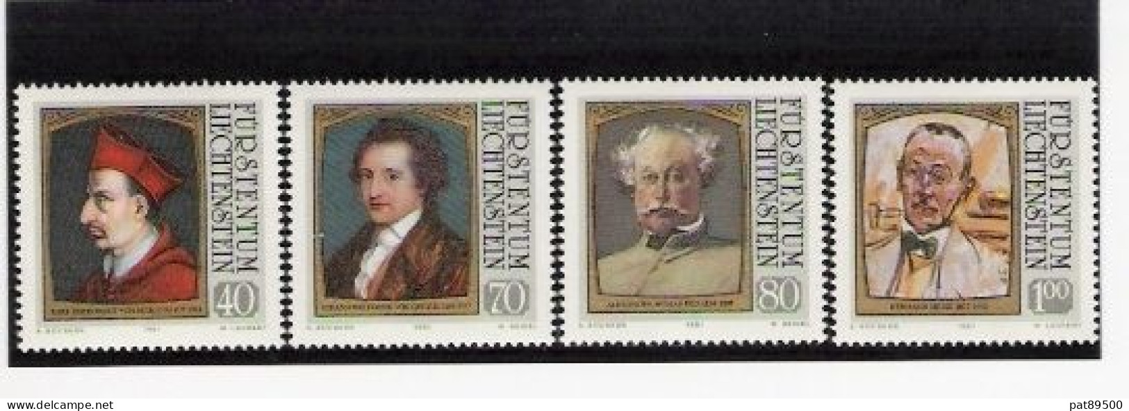 LIECHTENSTEIN  /1981 /  N° 725-728  Neufs ** Tableaux Visiteurs Célébres - Unused Stamps