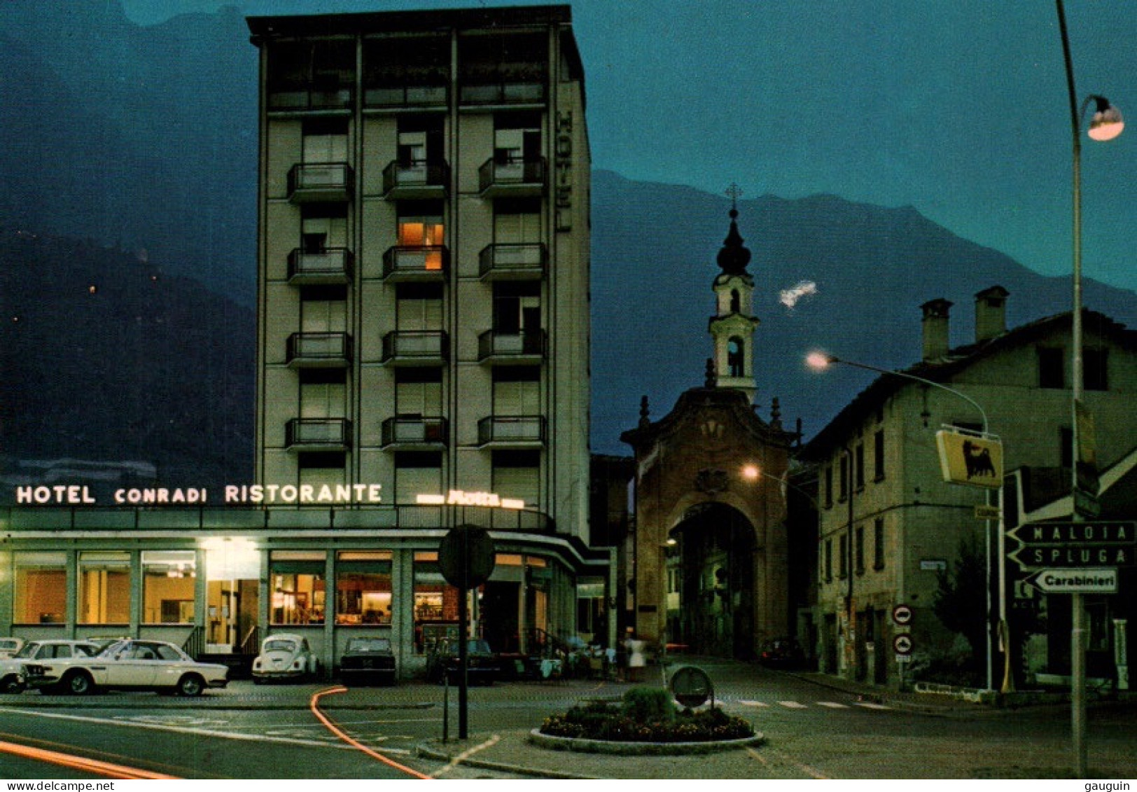 CPM - CHIAVENNA - Piazza G.Verdi Vue Nocturne (Hotel Ristorante Conradi) - Edition G.Ghidoni - Sonstige & Ohne Zuordnung