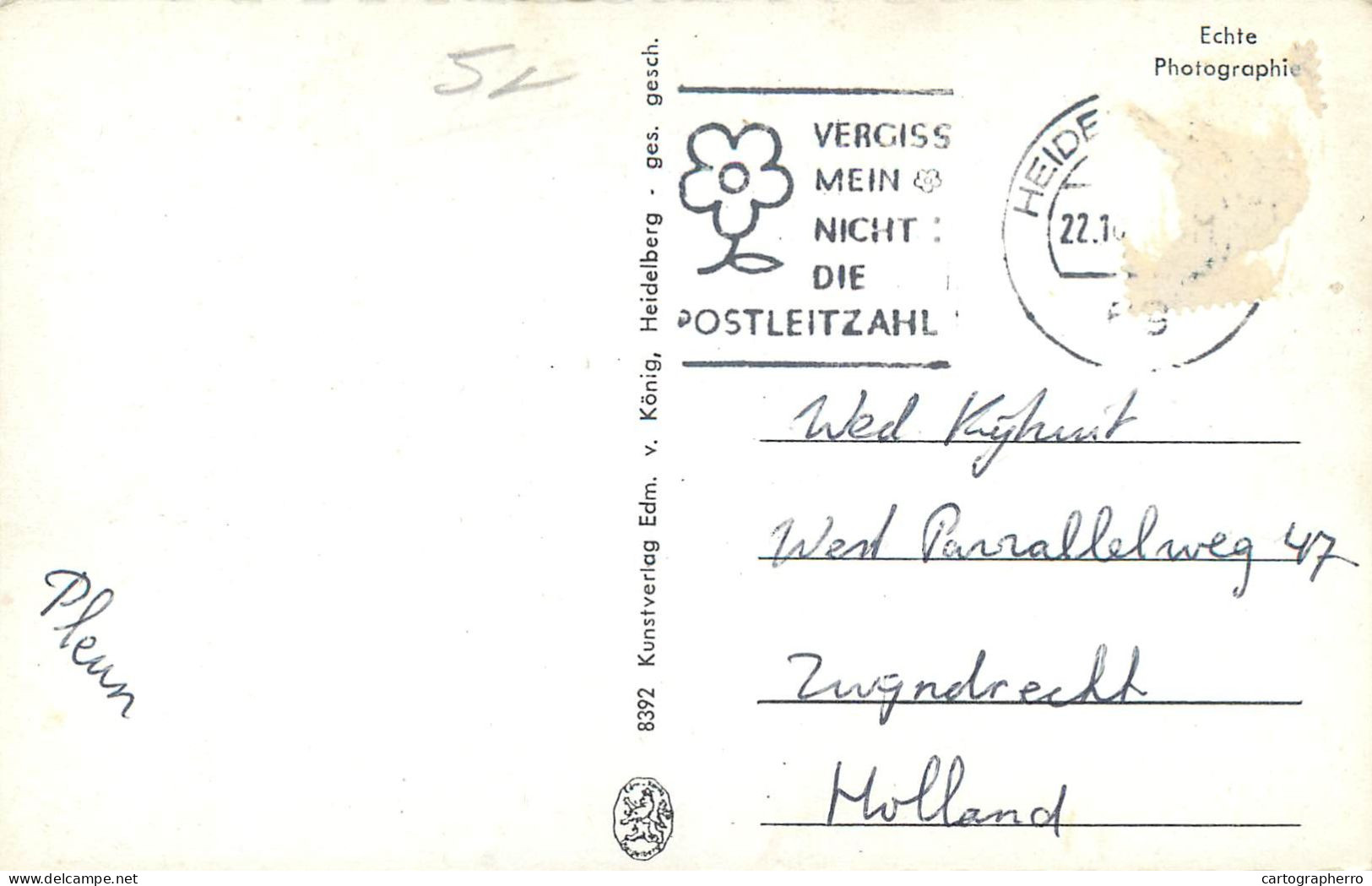 Postcard Germany Heidelberg Rindenhanochen - Autres & Non Classés