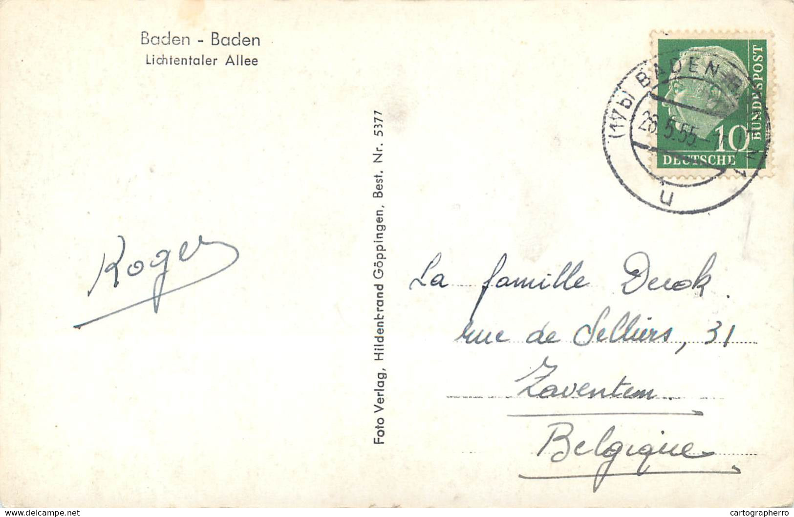 Postcard Germany Baden Baden Lichtentaler Allee - Andere & Zonder Classificatie