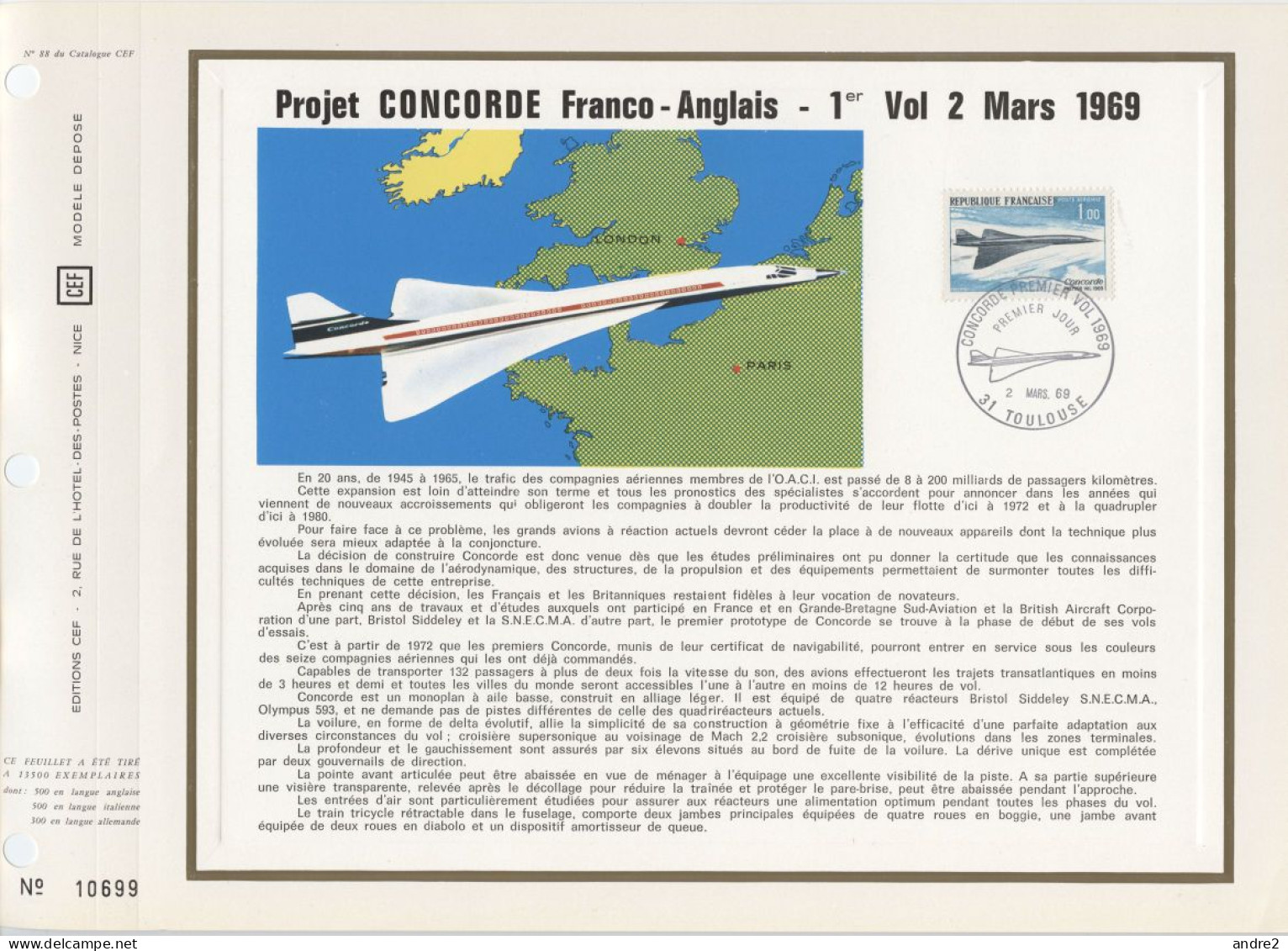 France 1968 - 1969  Feuillets CEF  n° 81 à 90