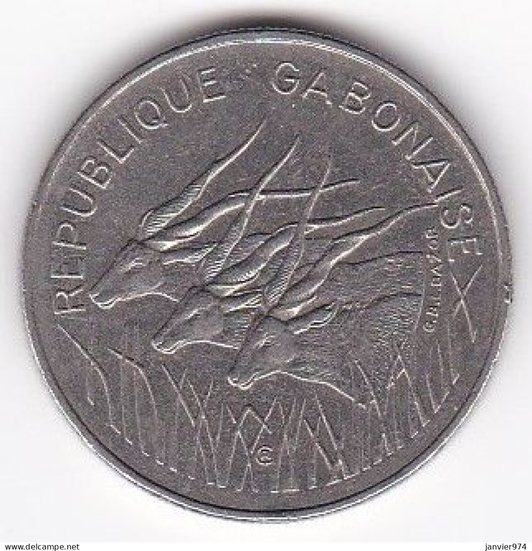 République Gabonaise. 100 Francs 1975 , En Nickel . KM# 13 - Gabun