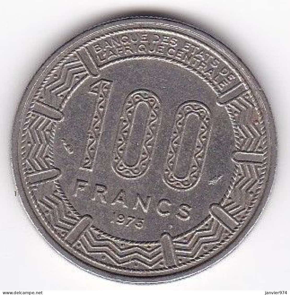 République Gabonaise. 100 Francs 1975 , En Nickel . KM# 13 - Gabun