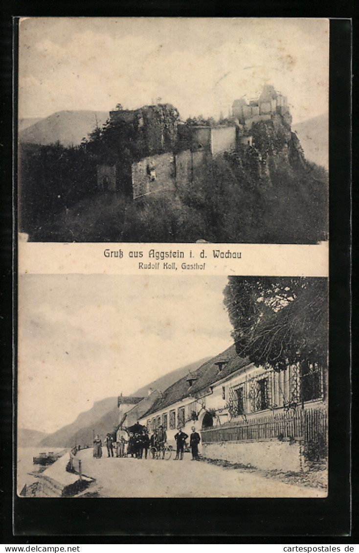 AK Aggstein I. Wachau, Gasthaus, Burg  - Autres & Non Classés