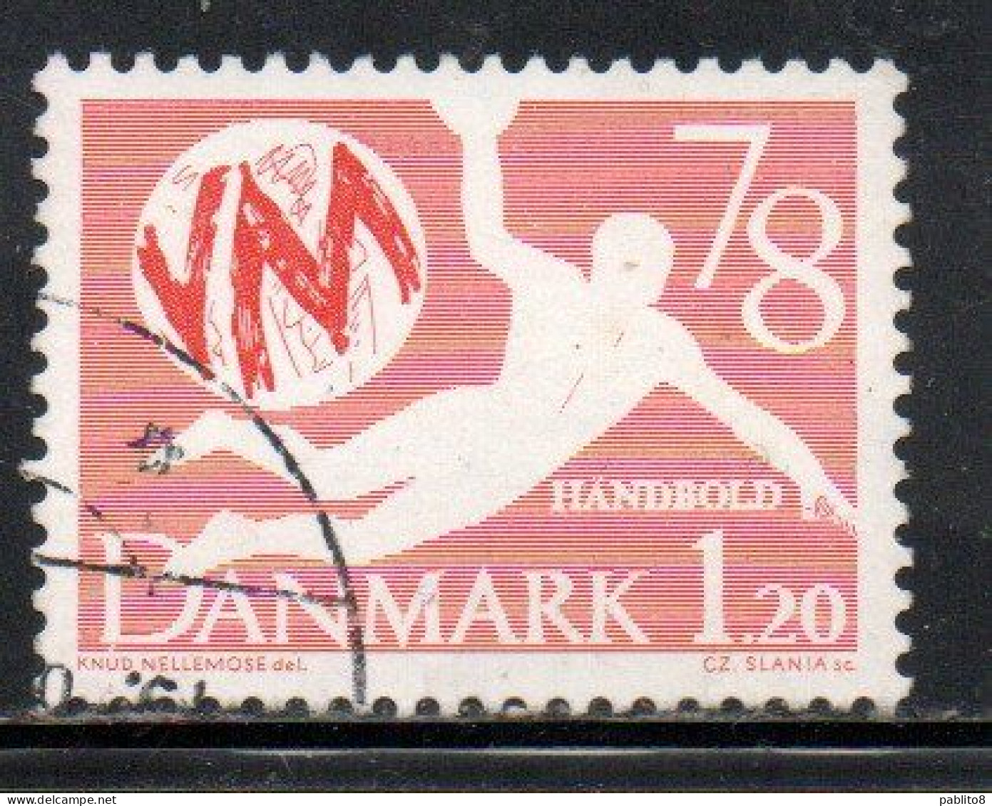DANEMARK DANMARK DENMARK DANIMARCA 1978 MEN'S WORLD HANDBALL CHAMPIONSHIPS 1.20k USED USATO OBLITERE' - Used Stamps