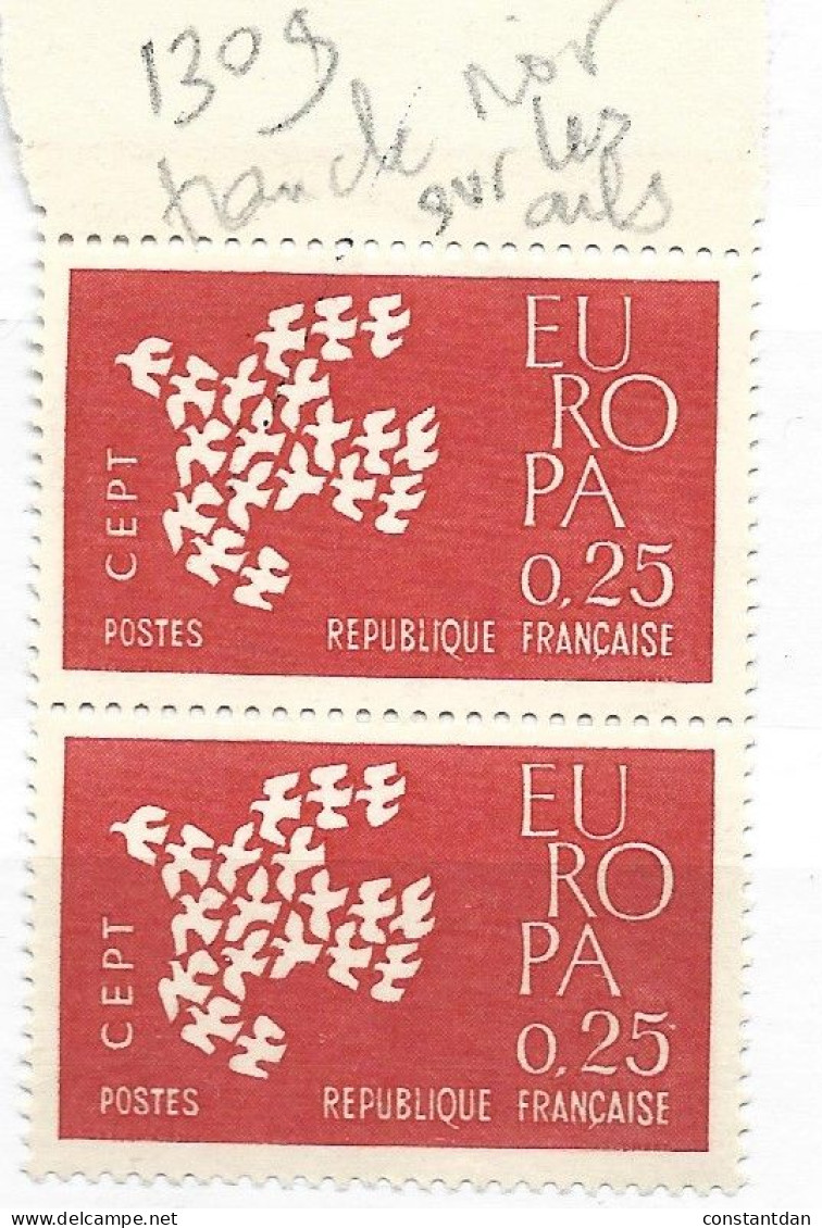 FRANCE N° 1361 0.25 ROUGE TYPE EUROPA OISEAU VOLANT TRAIT NOIR SUR LES AILES NEUF SANS CHARNIERE - Neufs