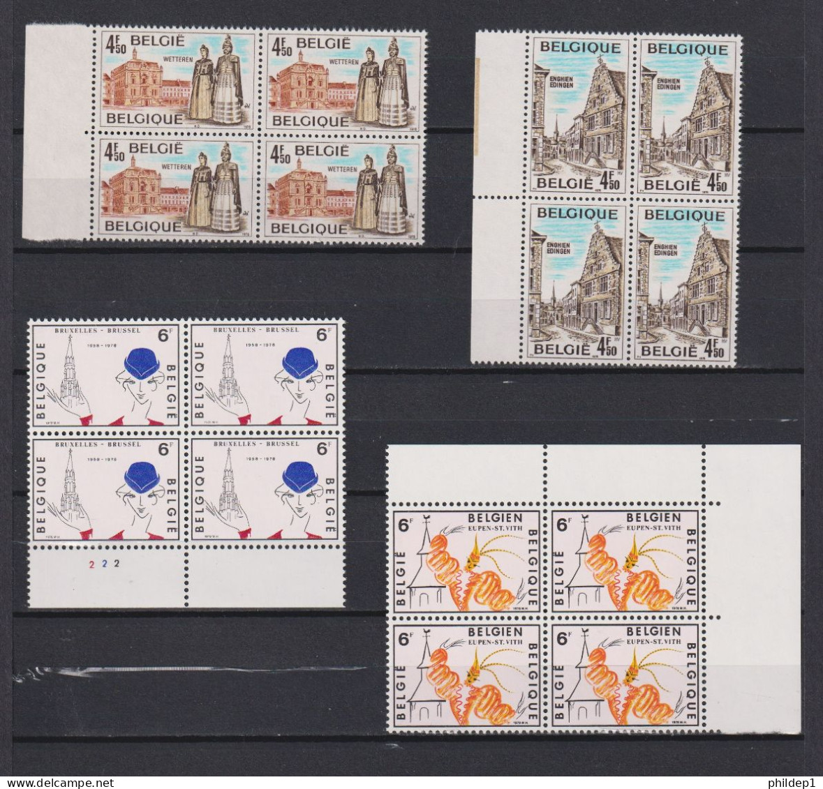 Belgique: COB N° 1907/10 En Bloc De 4 **, MNH, Neuf(s). TB !!! - Unused Stamps
