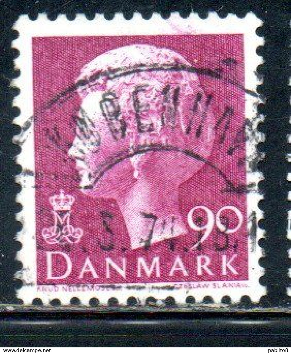 DANEMARK DANMARK DENMARK DANIMARCA 1974 1981 1975 QUEEN MARGRETHE 90o USED USATO OBLITERE' - Oblitérés