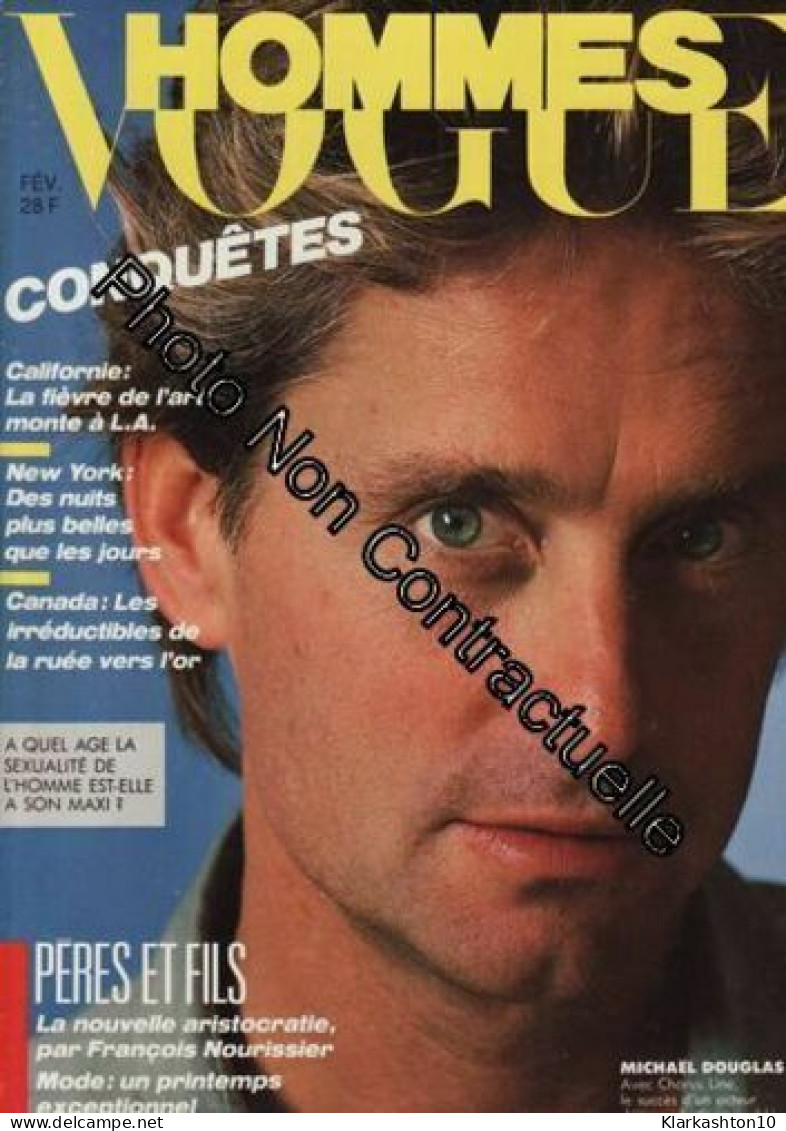 Vogue Hommes / 02-1986 N°86 : Michael Douglas (2p) - Thierry Lefébure / Portfolio (4p) - Unclassified