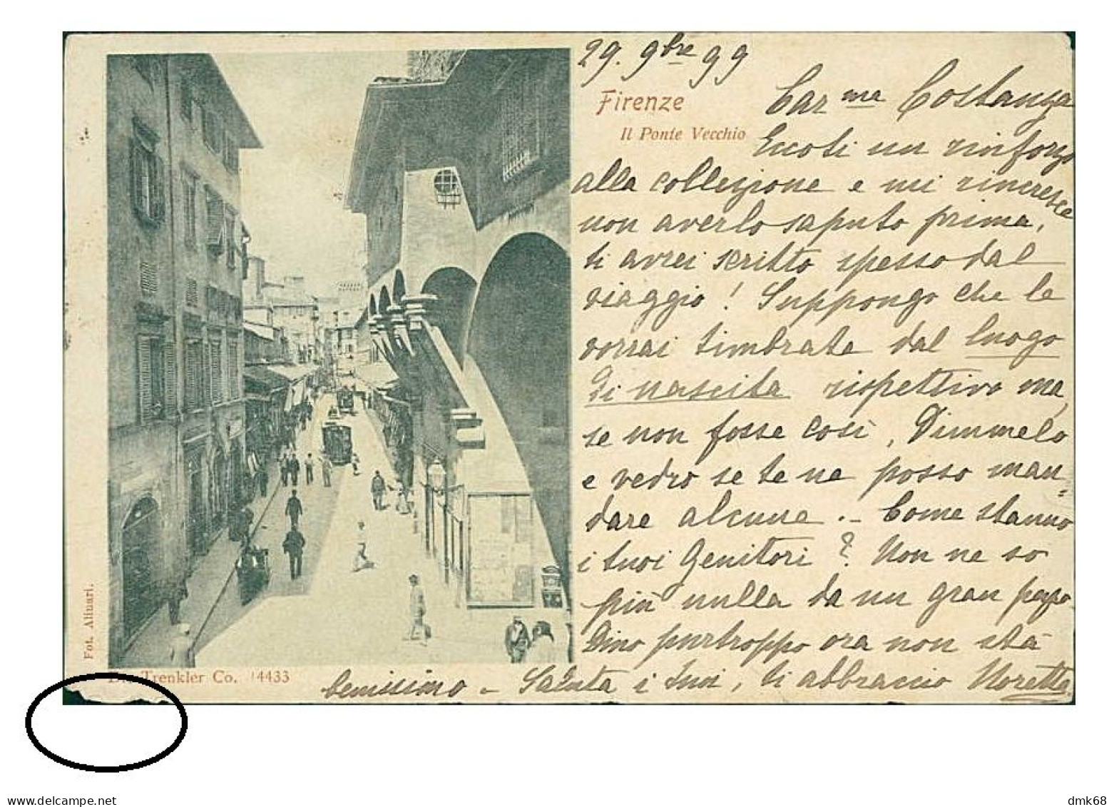 FIRENZE - IL PONTE VECCHIO - FOTO ALINARI - SPEDITA 1899 (20849) - Firenze (Florence)