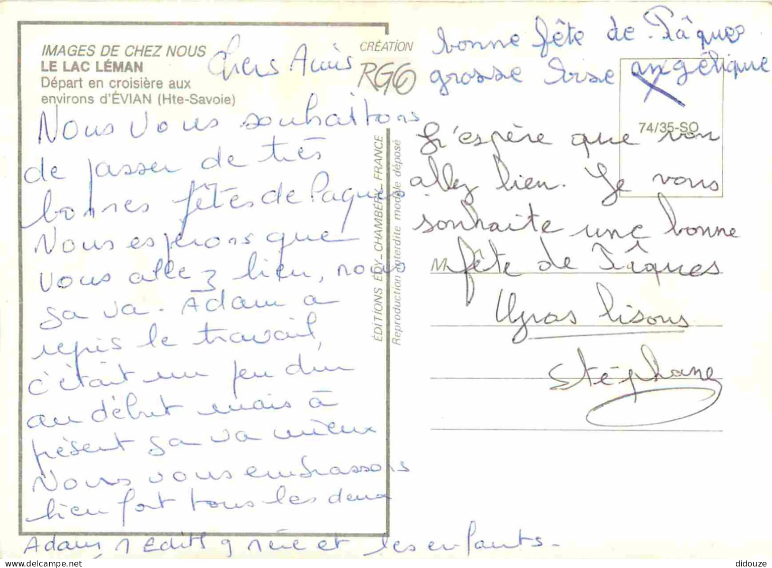 Bateaux - Bateaux Promenade - Lac Léman - Départ En Croisière Aux Environs D'Evian - CPM - Voir Scans Recto-Verso - Other & Unclassified