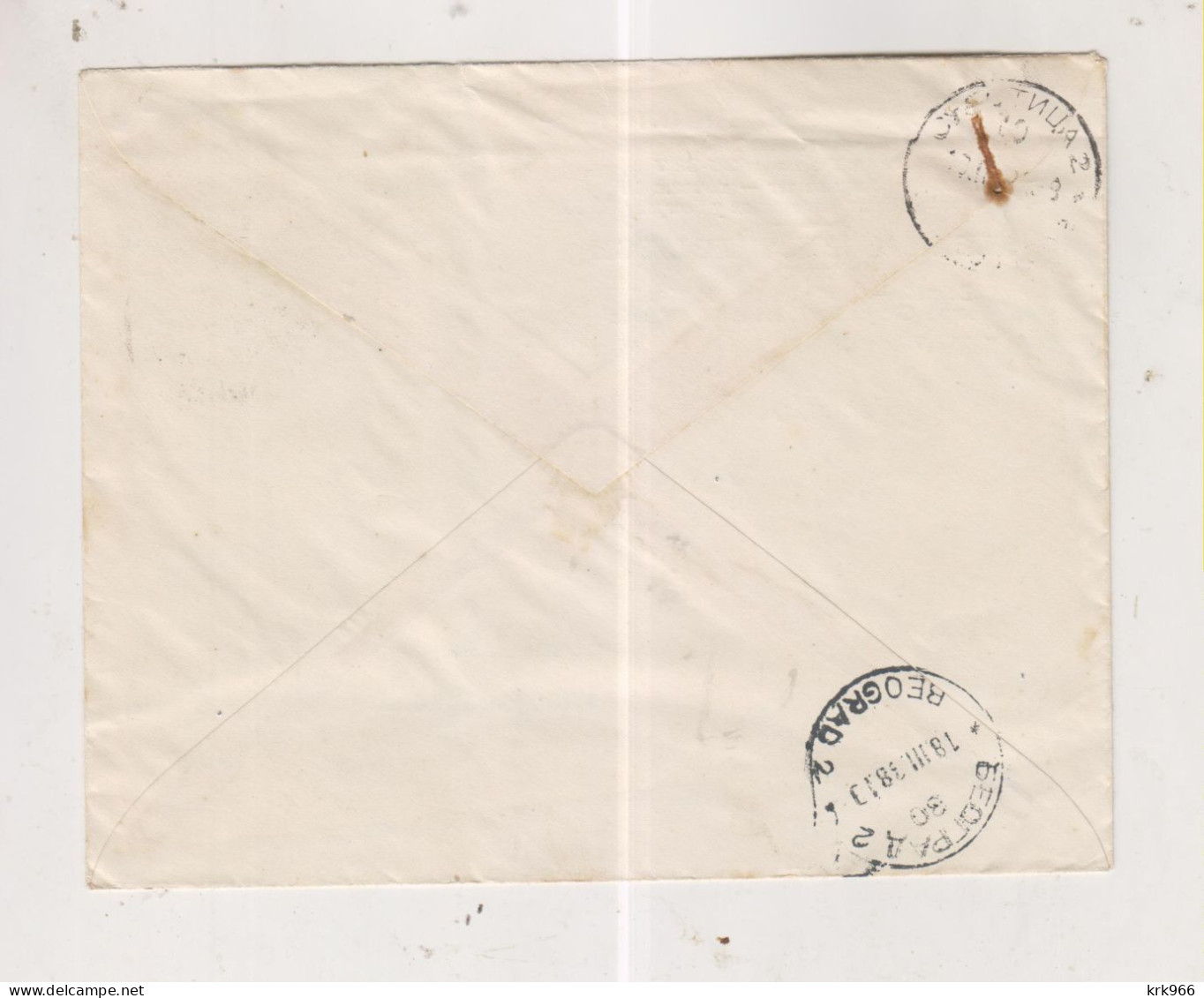 YUGOSLAVIA,1938 BEOGRAD Registered Cover To Subotica Returned - Covers & Documents