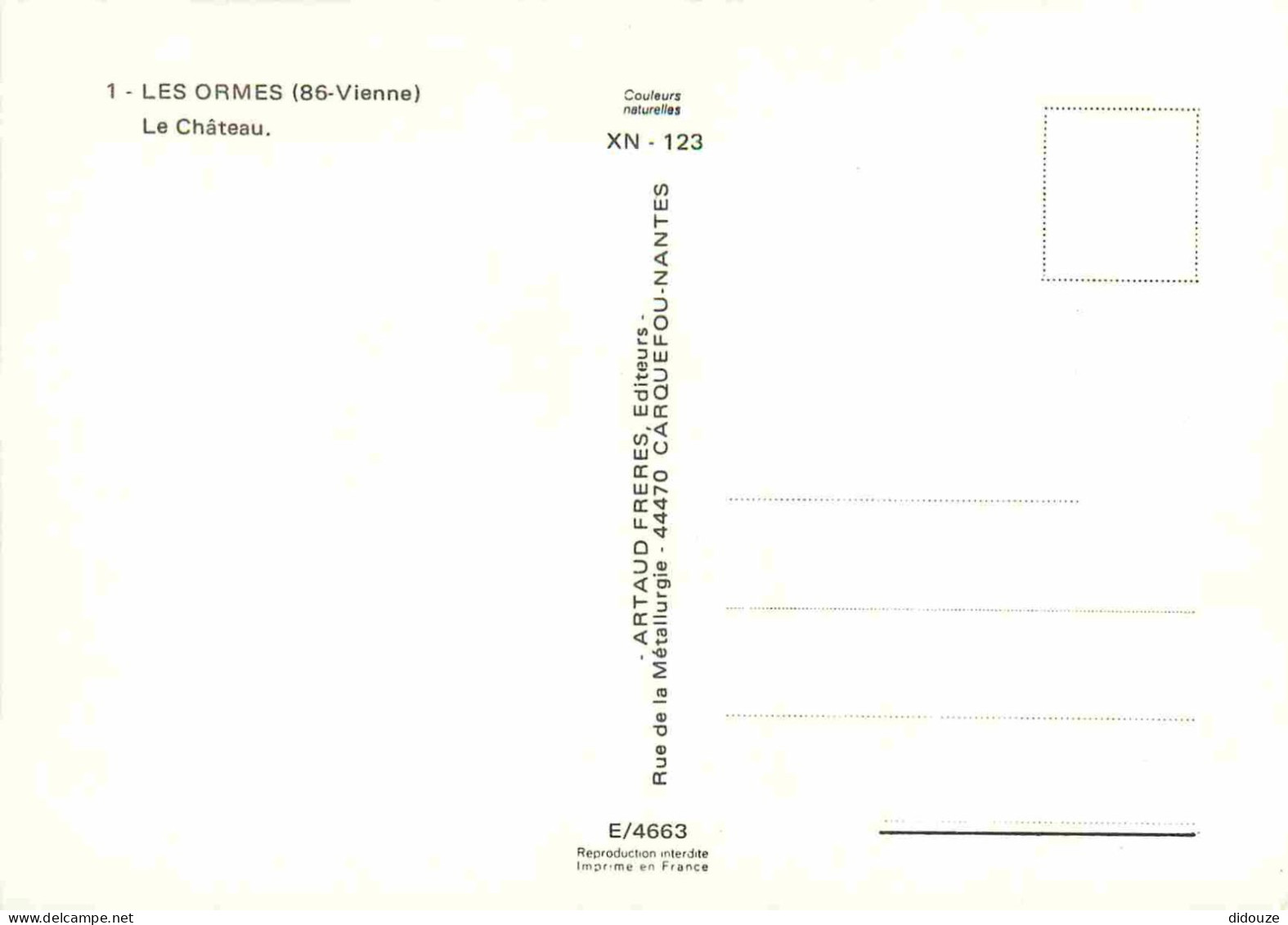 86 - Les Ormes - Le Château - CPM - Carte Neuve - Voir Scans Recto-Verso - Autres & Non Classés