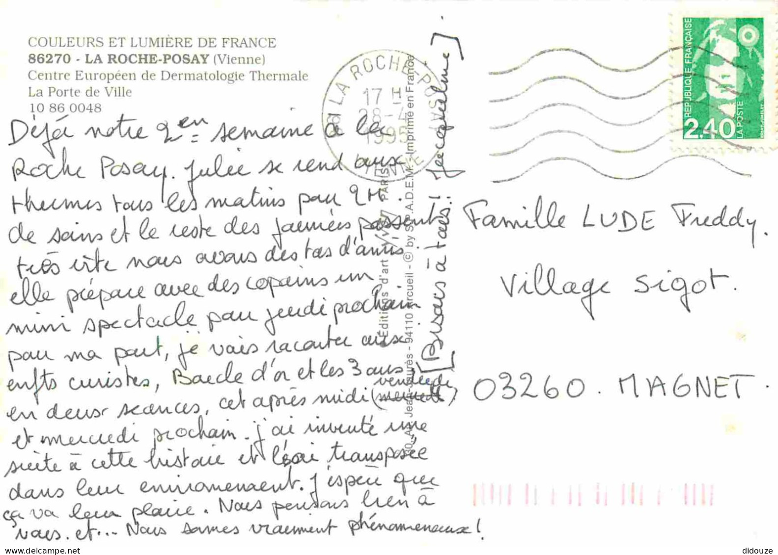 86 - La Roche Posay - Centre Européen De Dermatologie Thermale - La Porte De Ville - CPM - Voir Scans Recto-Verso - La Roche Posay