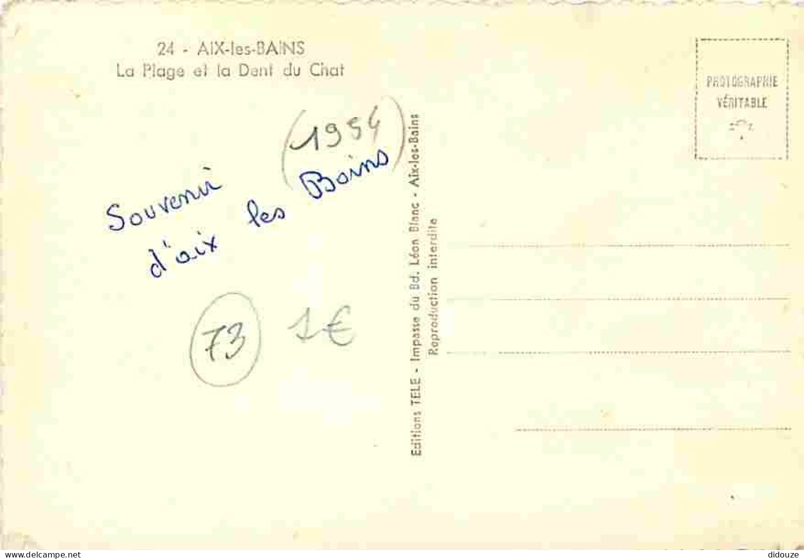 73 - Aix Les Bains - La Plage Et La Dent Du Chat - CPM - Voir Scans Recto-Verso - Aix Les Bains