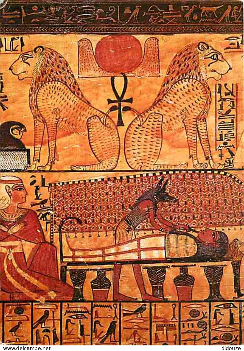 Art - Antiquité - Egypte - Cuve Funéraire De Khonsou - Détails - Les Lions Aker De L'horizon En Haut - Préparation De La - Ancient World
