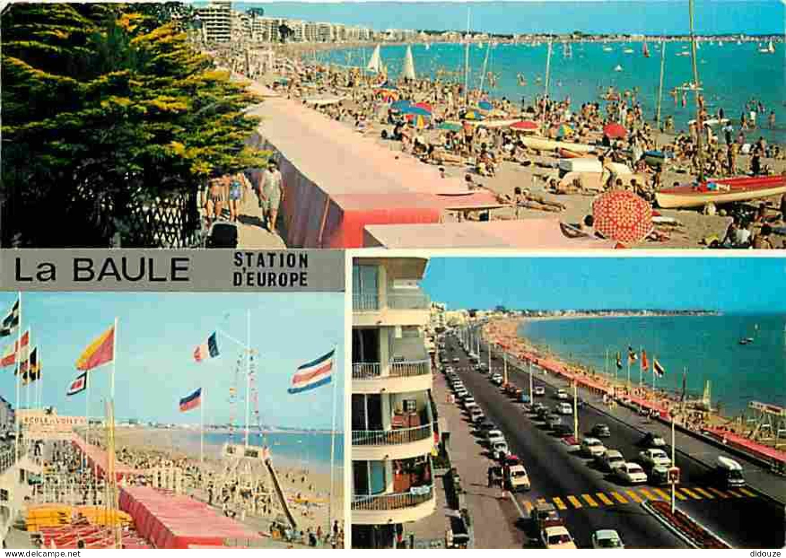 44 - La Baule - Multivues - Plage - Automobiles - Drapeaux - Flamme Postale - CPM - Voir Scans Recto-Verso - La Baule-Escoublac