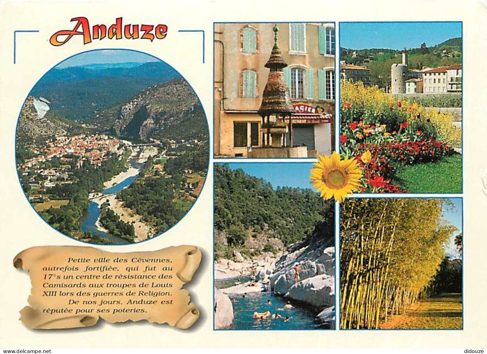 30 - Anduze - Multivues - Fleurs - CPM - Voir Scans Recto-Verso - Anduze