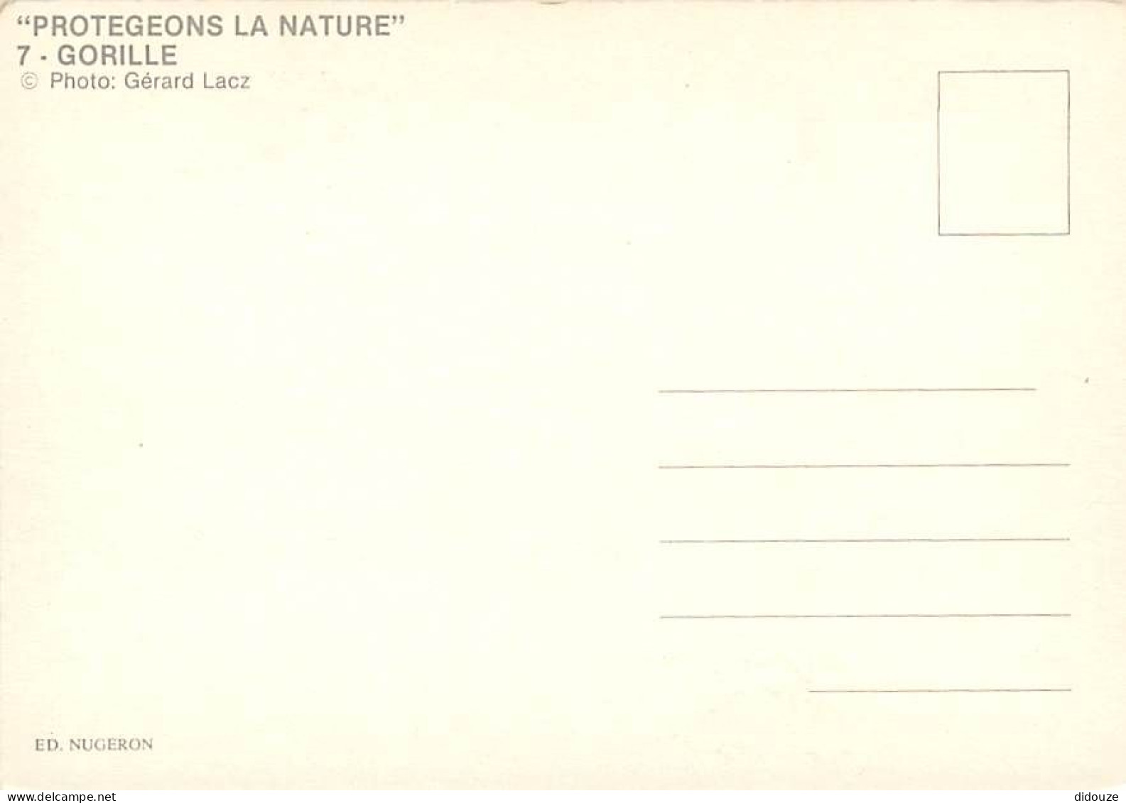 Animaux - Singes - Gorille - Collection Pretegeons La Nature - Carte Neuve - CPM - Voir Scans Recto-Verso - Apen