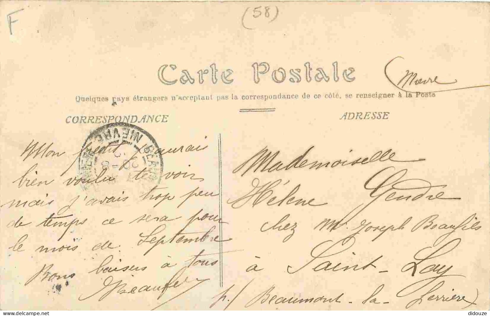 58 - Cosne Cours Sur Loire - La Gare - Animée - CPA - Oblitération De 1912 - Voir Scans Recto-Verso - Cosne Cours Sur Loire