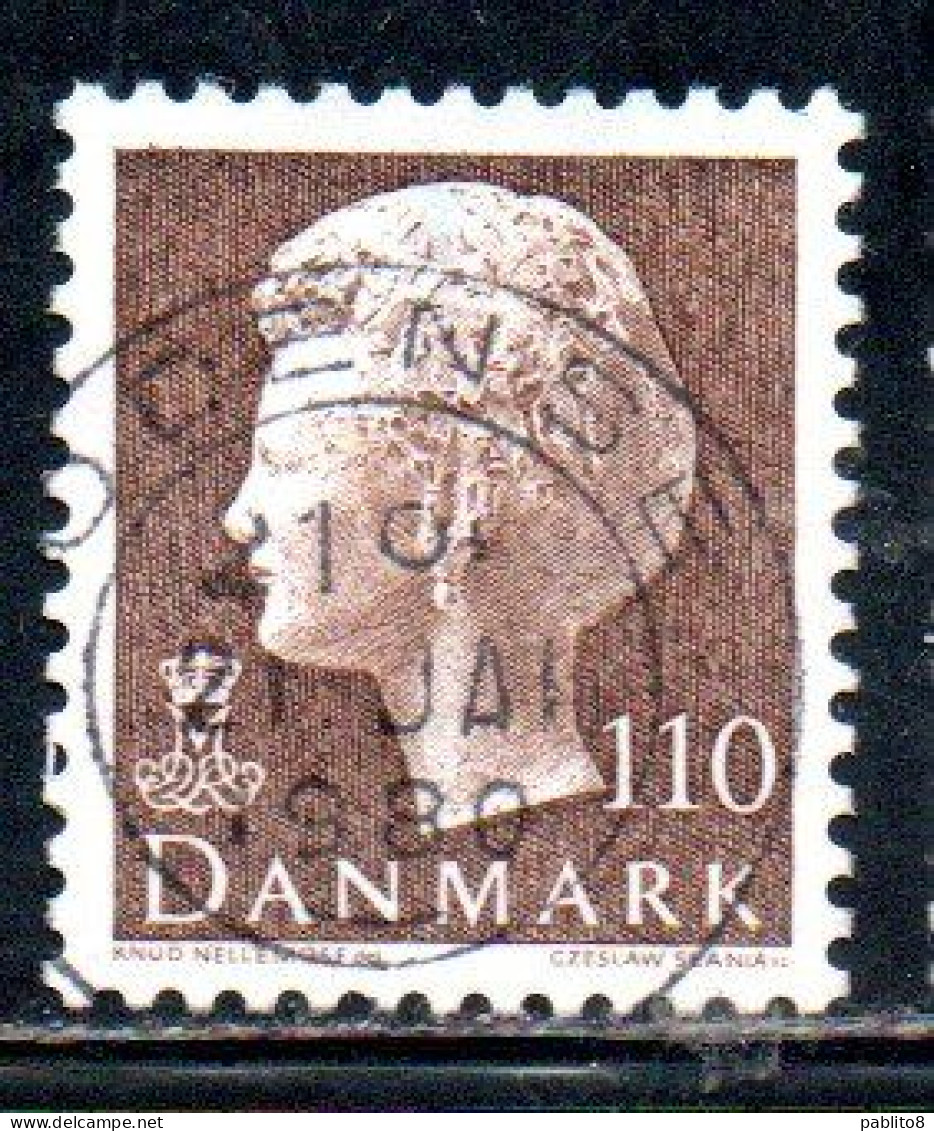 DANEMARK DANMARK DENMARK DANIMARCA 1979 1982 QUEEN MARGRETHE 110o USED USATO OBLITERE' - Oblitérés