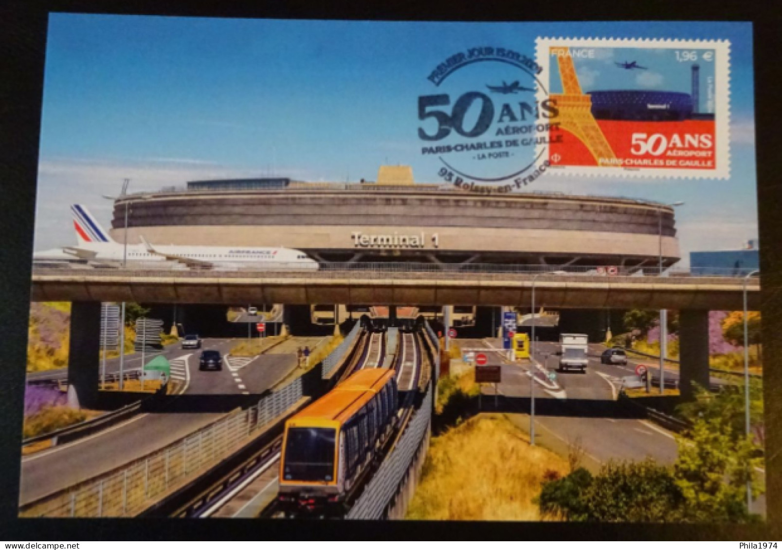 France  2024 Carte Postale 1er Jour  " 50 ANS AÉROPORT PARIS-CHARLES DE GAULLE " - 2020-…