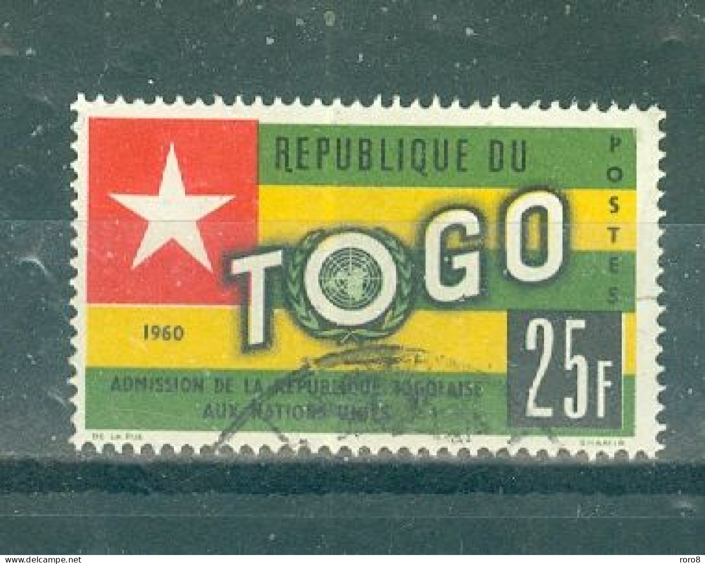 REPUBLIQUE DU TOGO - N°323 Oblitéré - Admission Du Togp Aux Nations Unies. - Togo (1960-...)