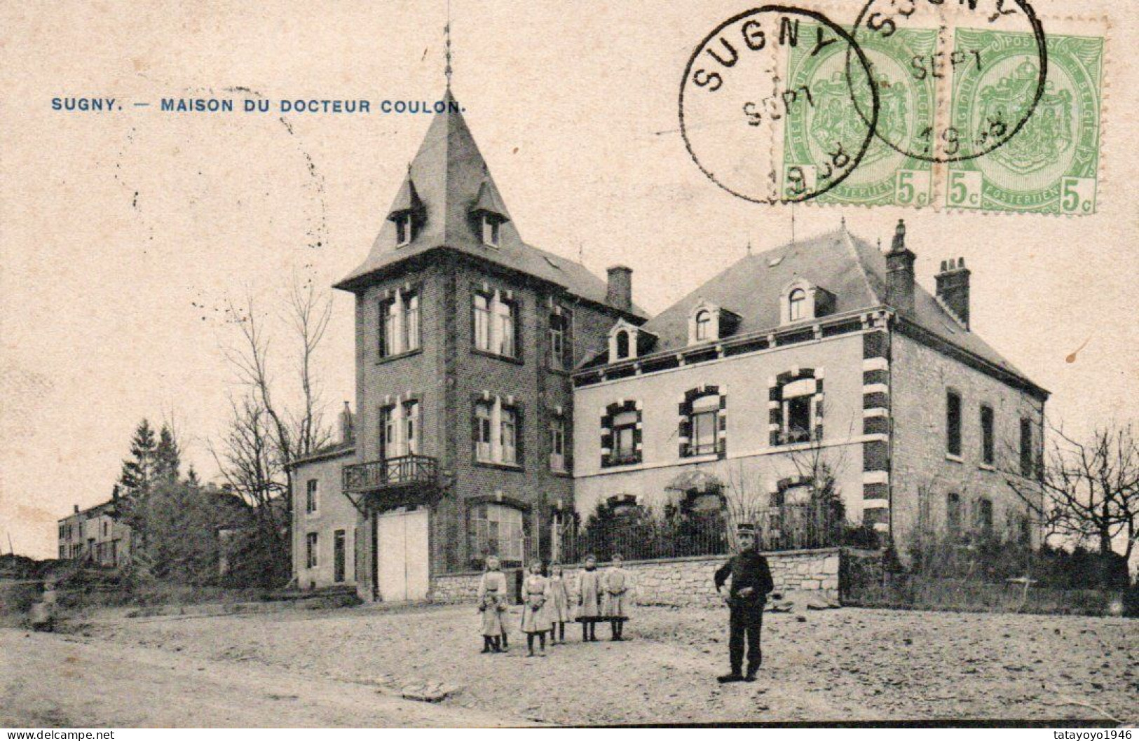 Sugny  Maison Du Docteur Coulon Animée  Voyagé En 1908 - Vresse-sur-Semois