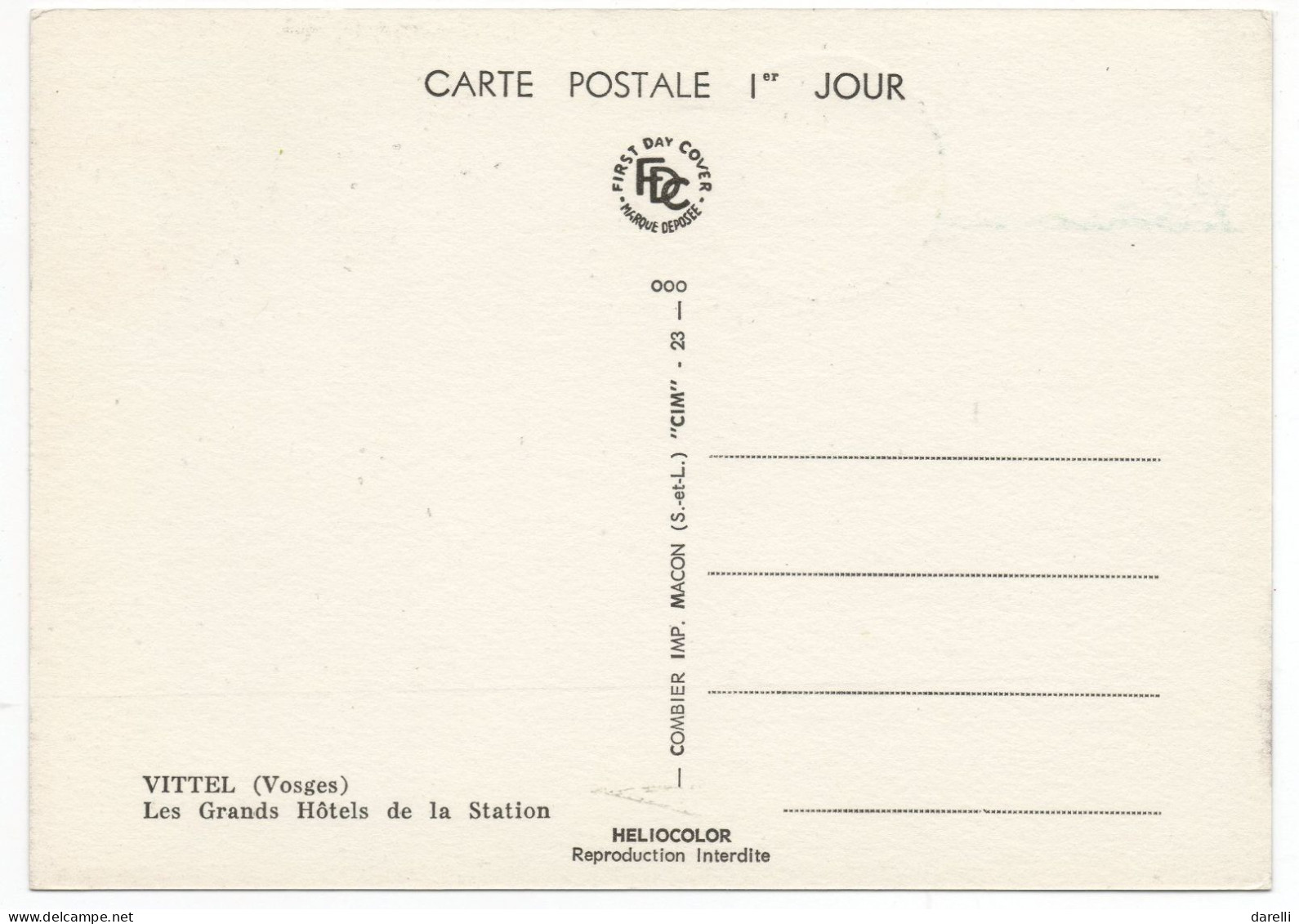 Carte Maximum 1963 - Vittel Les Grands Hôtels De La Station YT 1393 - Vittel - 1960-1969