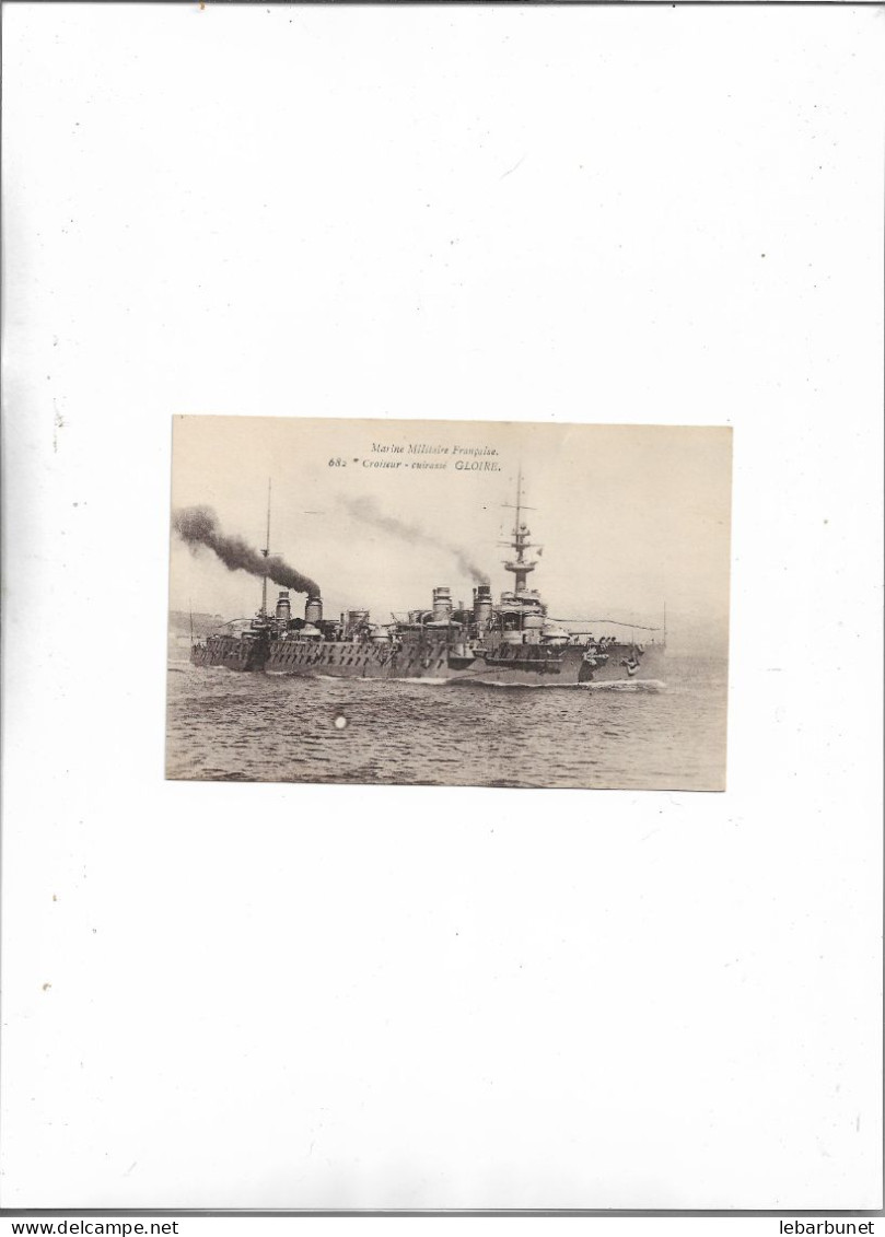 Carte Postale Ancienne Marine Militaire Française Croiseur Cuirassé GLOIRE - Warships