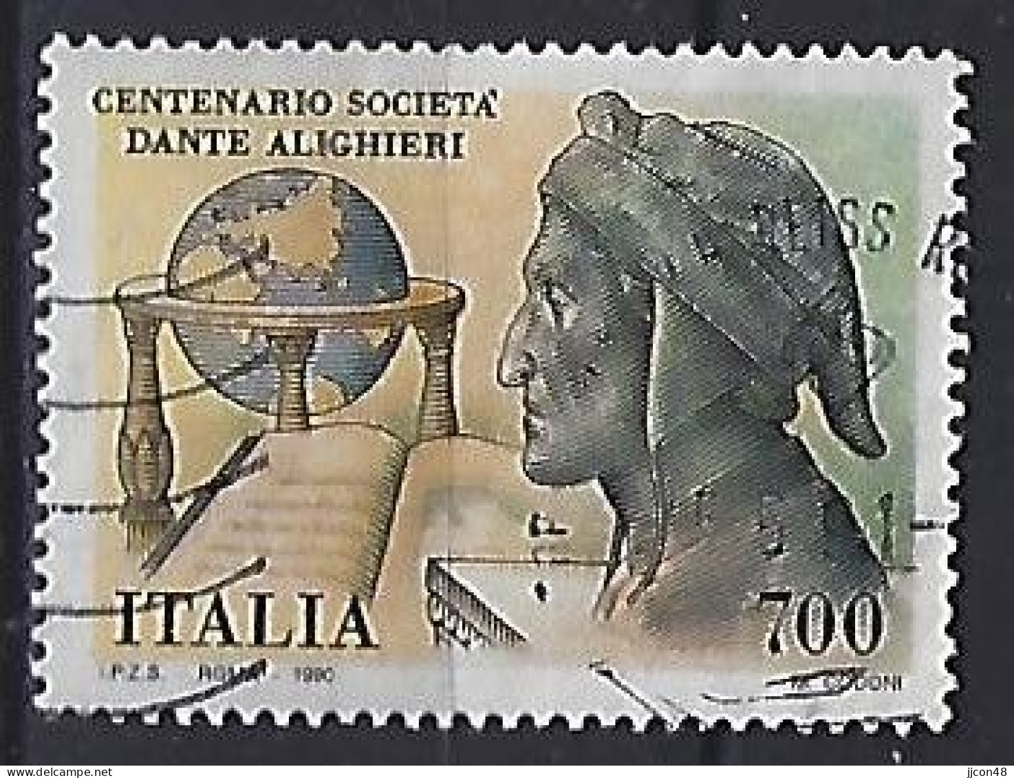 Italy 1990  100 Jahre Dante-Gesellschaft  (o) Mi.2153 - 1981-90: Used