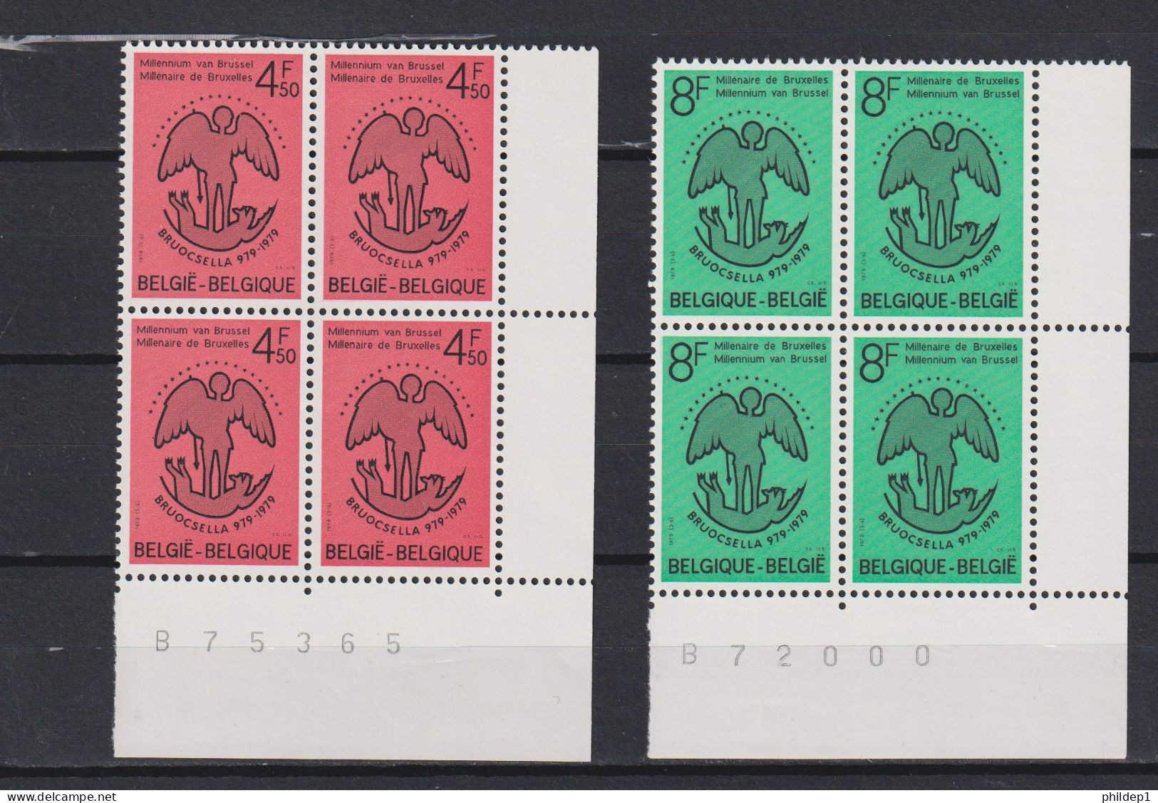 Belgique: COB N° 1925/26 En Bloc De 4 **, MNH, Neuf(s). TB !!! - Unused Stamps