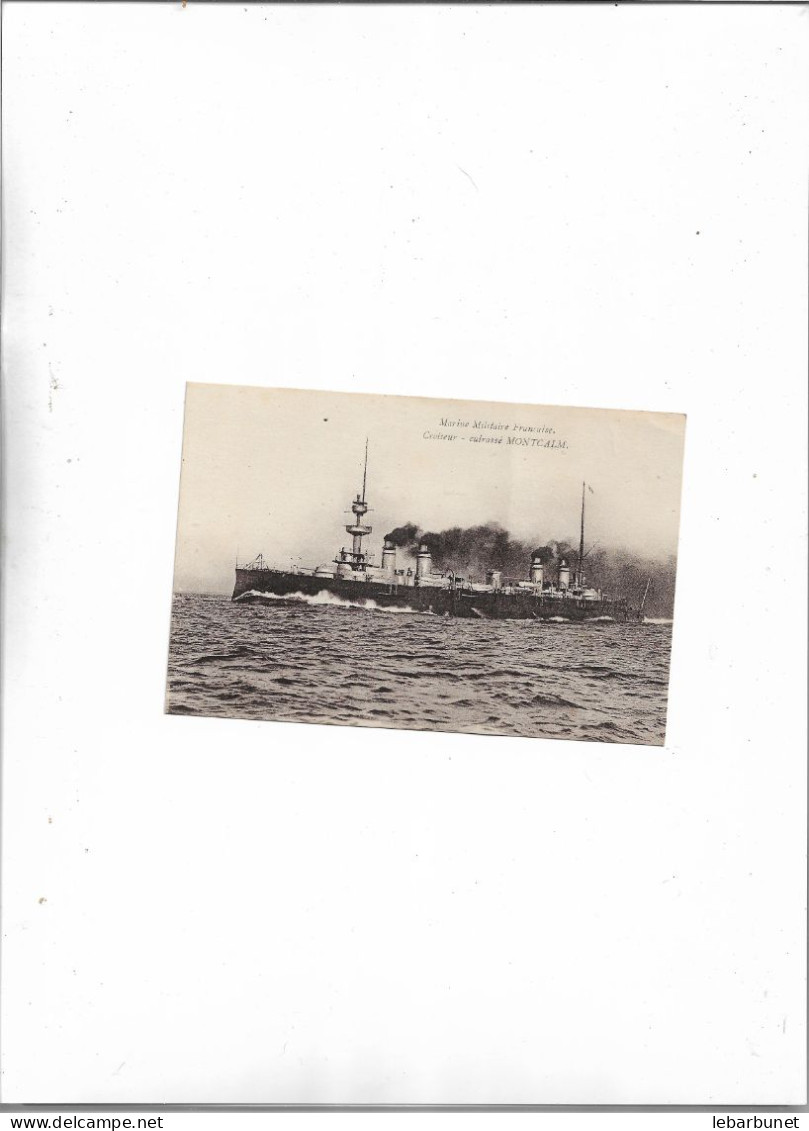 Carte Postale Ancienne Marine Militaire Française Croiseur Cuirassé MONTCALM - Warships