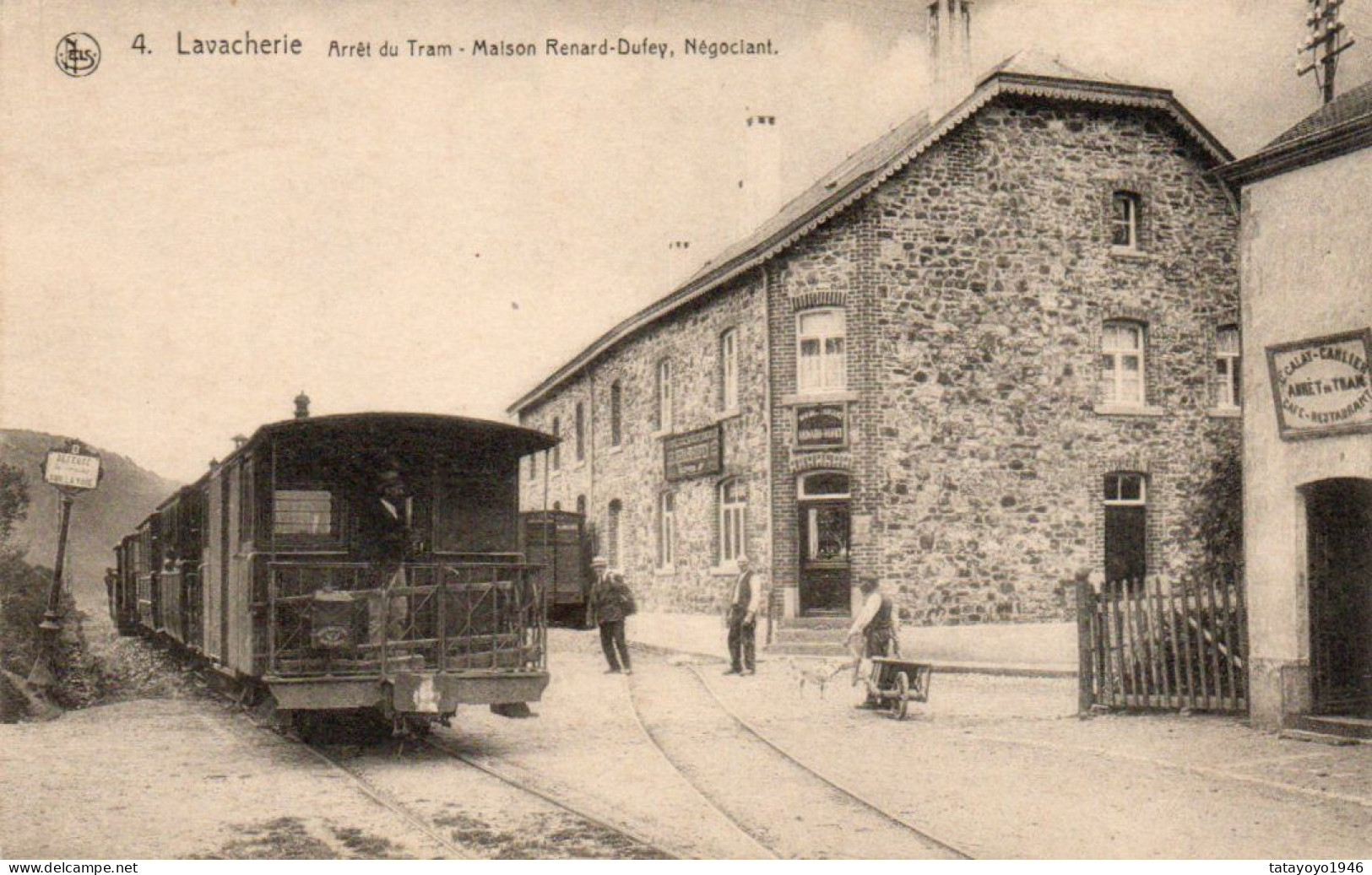 Lavacherie  Rare Arret Du Tram Maison Renard-Dufey Négociant N'a Pas Circulé - Sainte-Ode