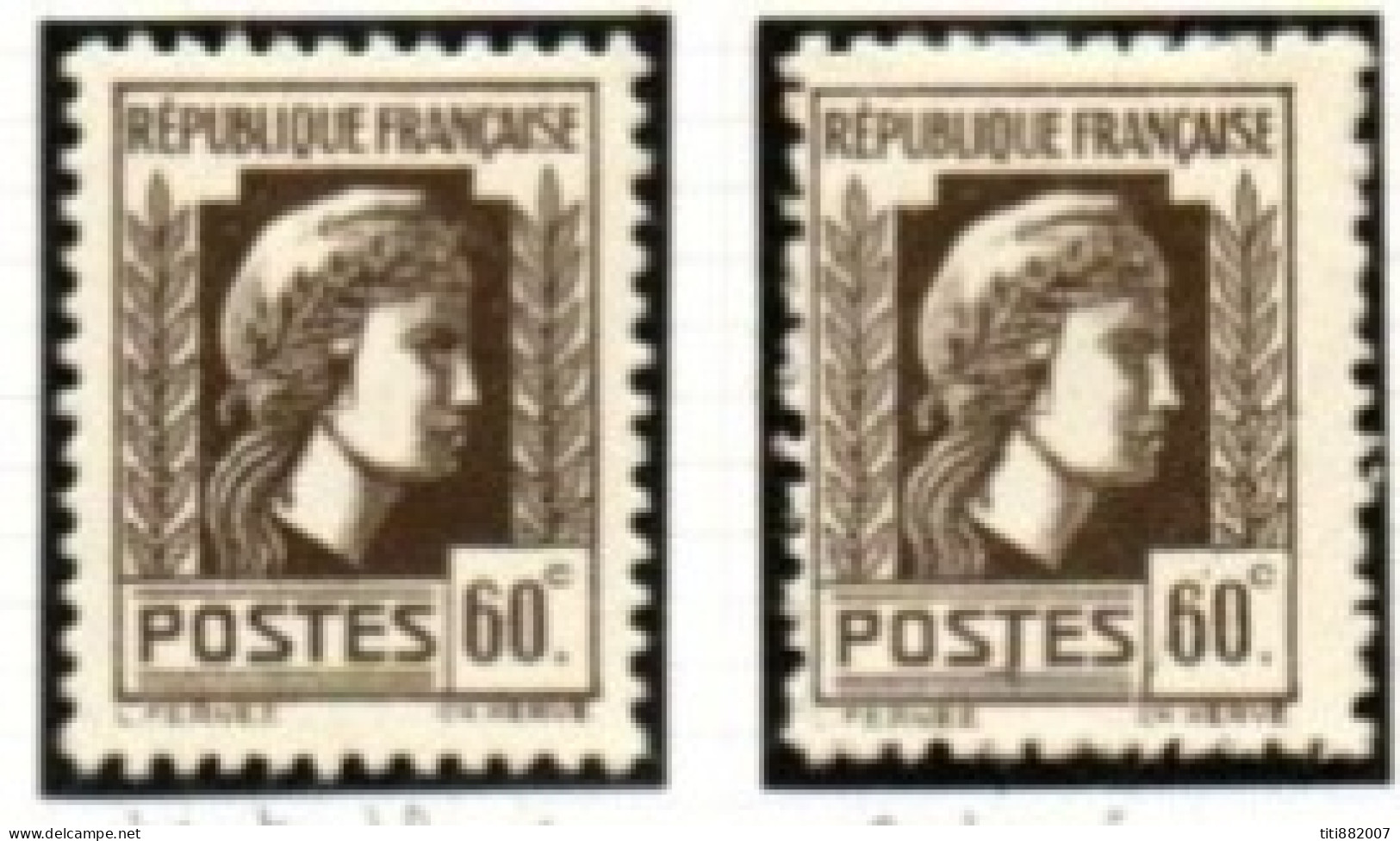 FRANCE    -   1944 .  Y&T N° 634 *.  6 Barré Sur 2éme Timbre  /  Points Blancs - Ungebraucht