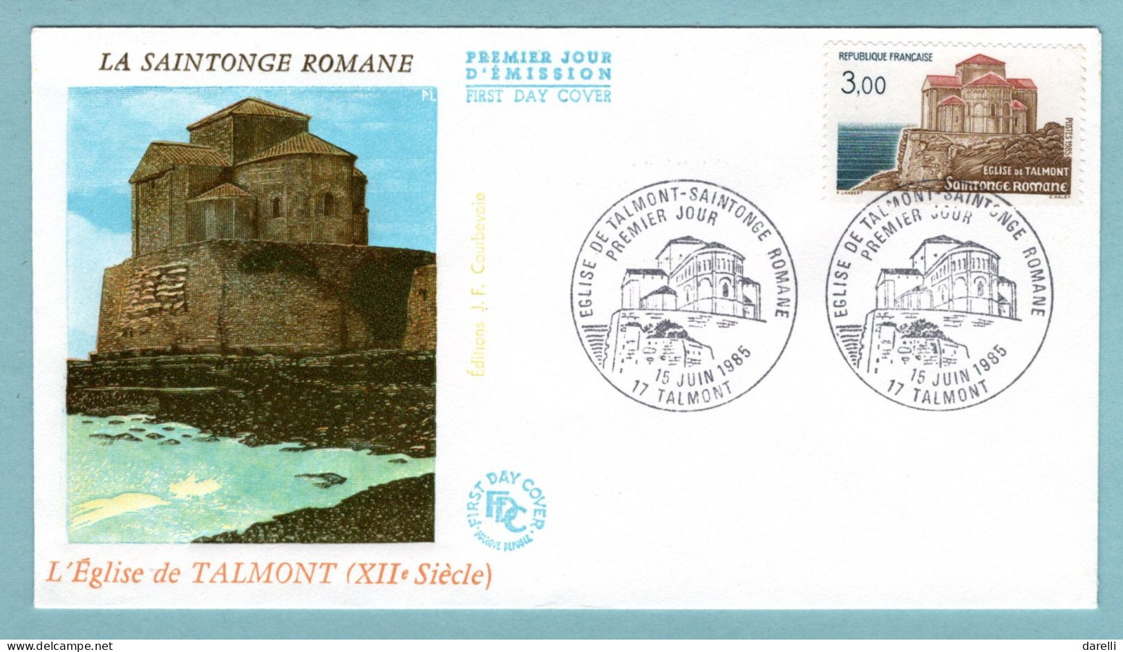 FDC France 1985 -  Saintonge Romane - Église De Talmont - YT 2352 -17 Talmont - 1980-1989