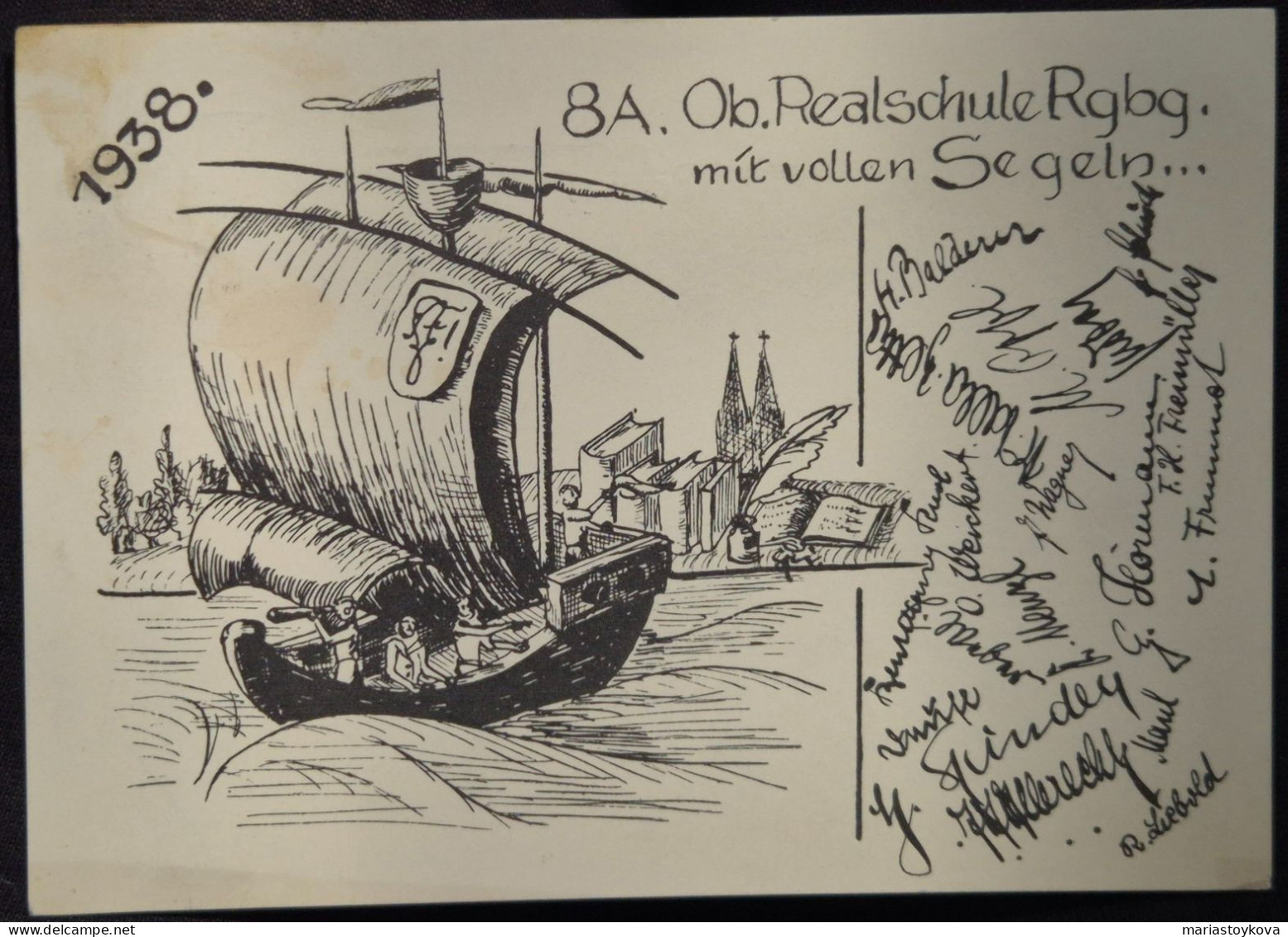 1938. Realschule Regensburg. Autogramme 8A - Regensburg